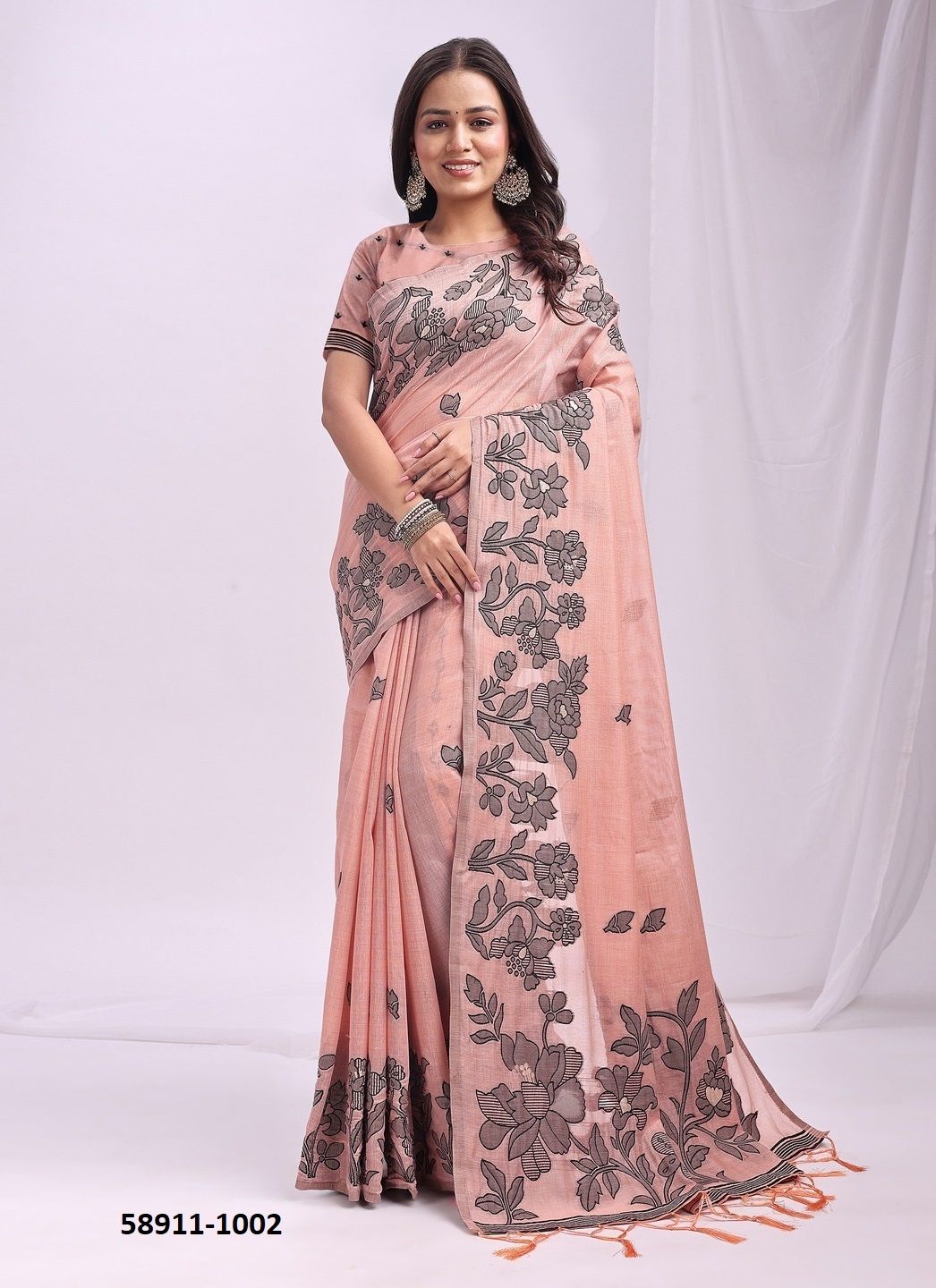 KASHIRA - Catalog # 58911 (Set of 6 Sarees) by Brand DESI MUSE