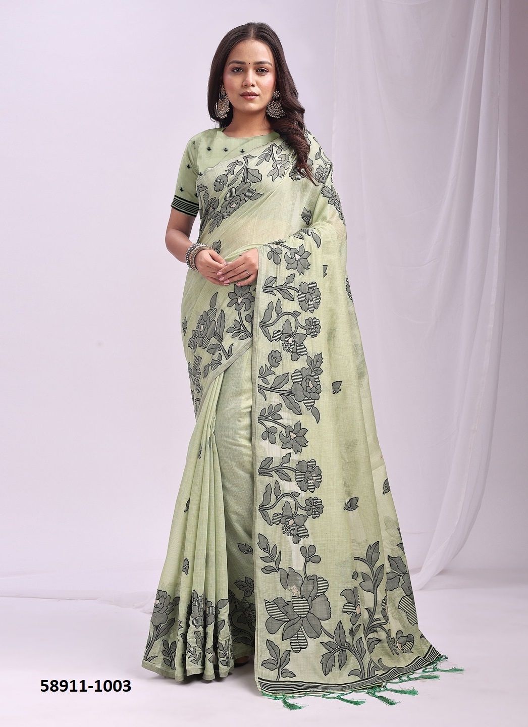 KASHIRA - Catalog # 58911 (Set of 6 Sarees) by Brand DESI MUSE