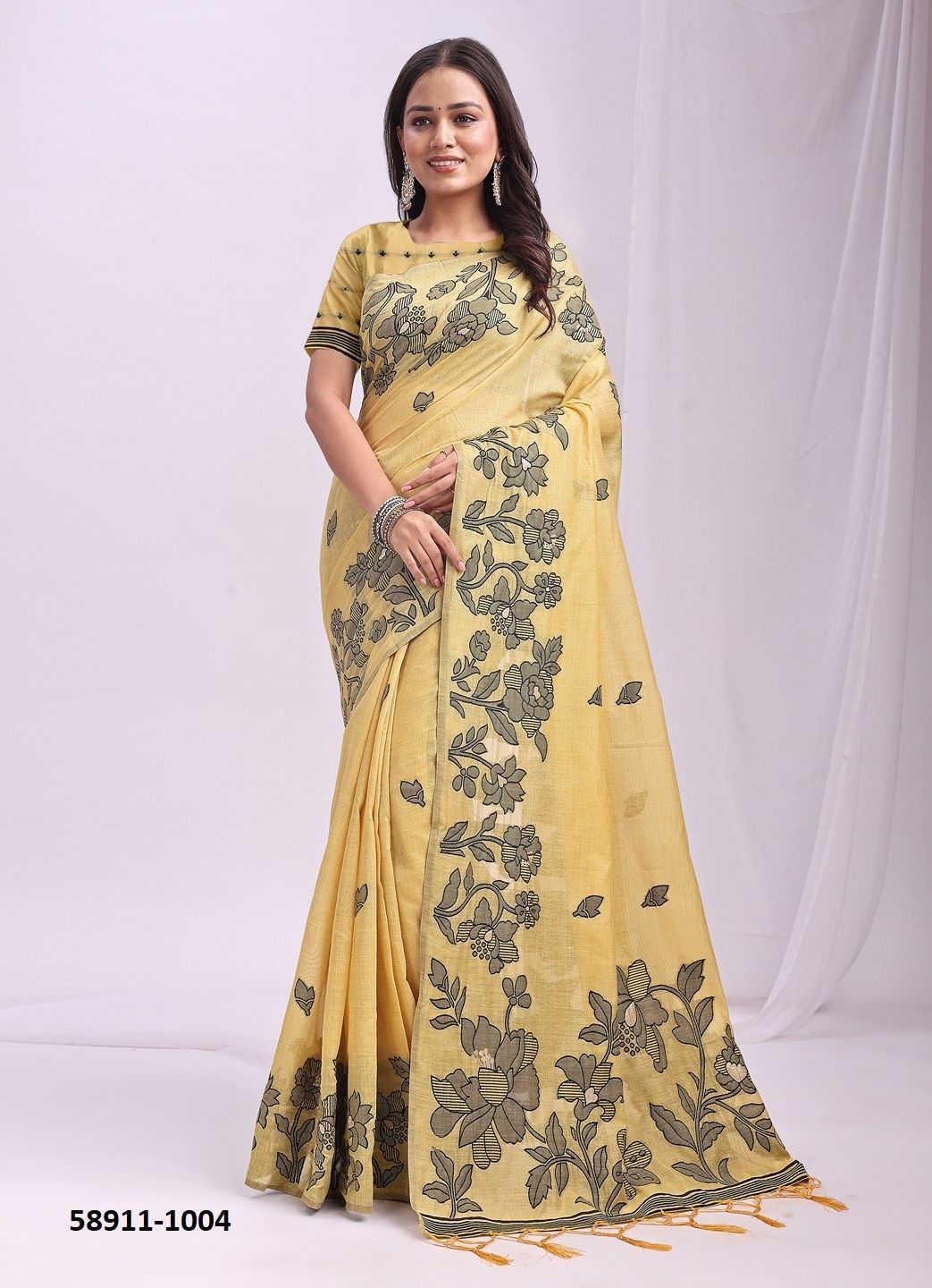 KASHIRA - Catalog # 58911 (Set of 6 Sarees) by Brand DESI MUSE