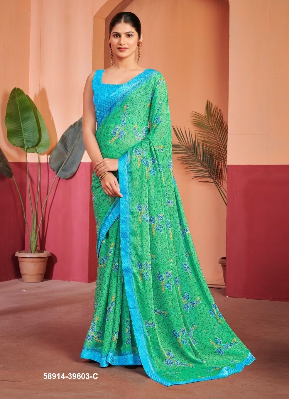 SIMAAYA 7 - Catalog # 58914 (Set of 12 Sarees) by Brand RUCHI SAREES