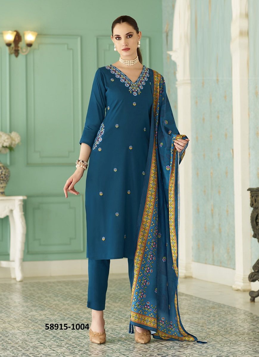 CHITRA - Catalog # 58915 (Set of 6 Readymade Salwar Suits) by Brand WOODEE AHMEDABAD