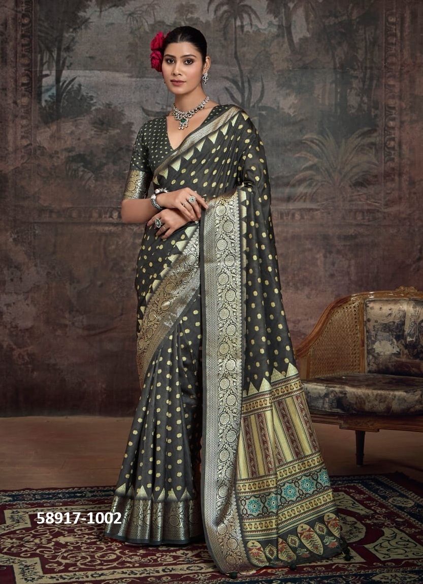 INARA 1 - Catalog # 58917 (Set of 8 Sarees) by Brand SHUBH SHREE CREATIONS