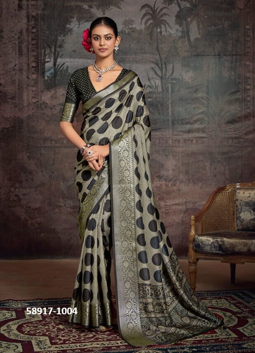 INARA 1 - Catalog # 58917 (Set of 8 Sarees) by Brand SHUBH SHREE CREATIONS