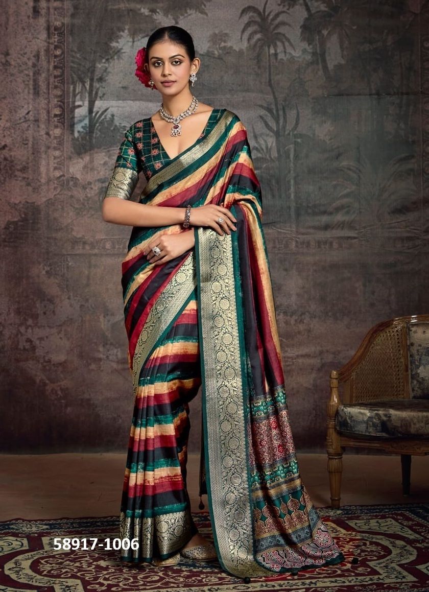 INARA 1 - Catalog # 58917 (Set of 8 Sarees) by Brand SHUBH SHREE CREATIONS