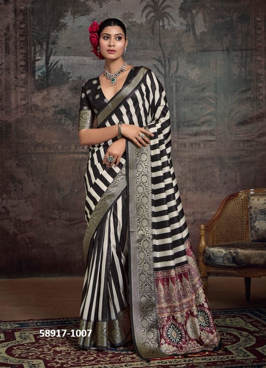 INARA 1 - Catalog # 58917 (Set of 8 Sarees) by Brand SHUBH SHREE CREATIONS