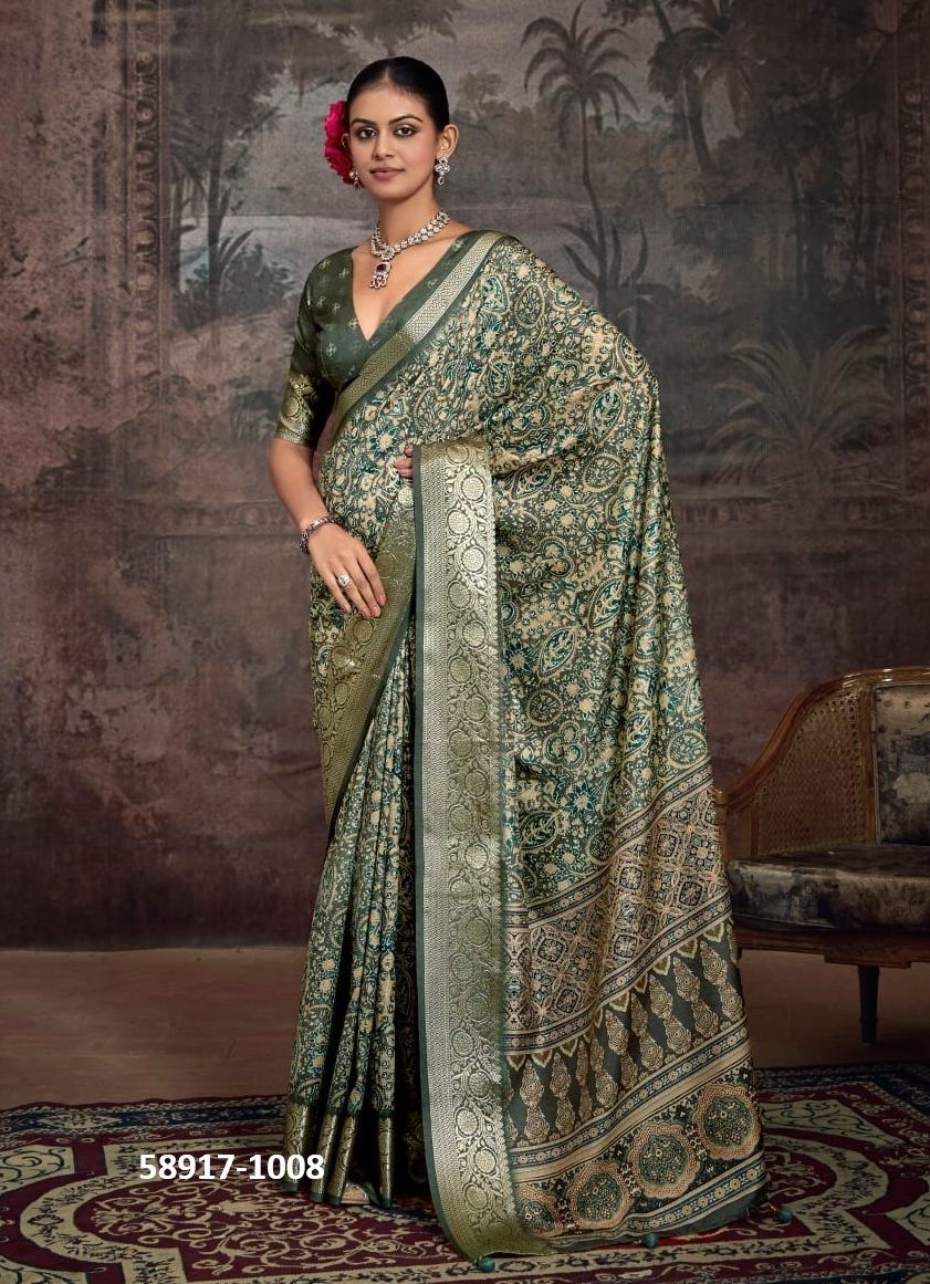 INARA 1 - Catalog # 58917 (Set of 8 Sarees) by Brand SHUBH SHREE CREATIONS