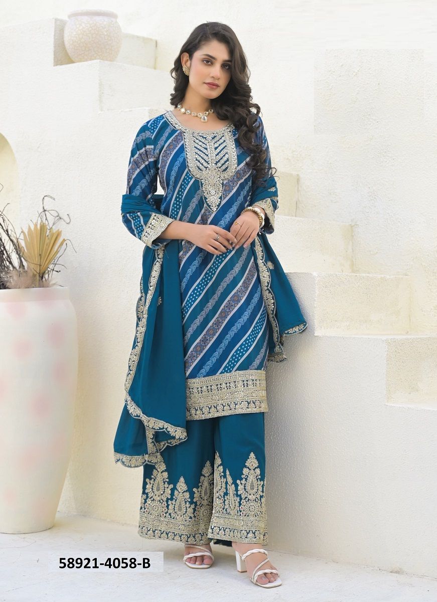 JASMINA - Catalog # 58921 (Set of 4 SIZE-SETS [Readymade Salwar Suits]) by Brand AFSANA