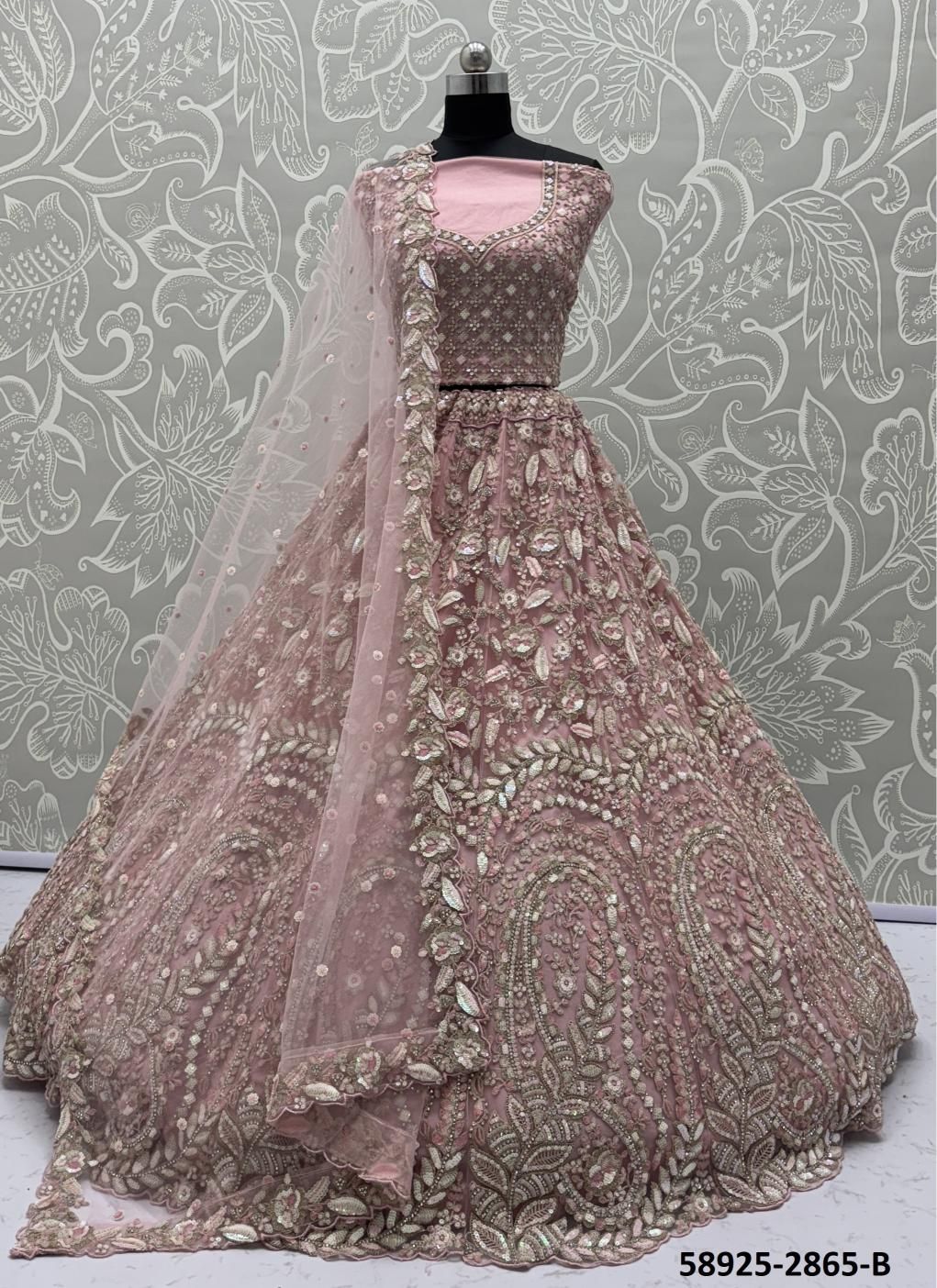 SERIES 2865 - 2866 - Catalog # 58925 (Set of 5 Semi-Stitched Lehengas) by Brand DESI MUSE