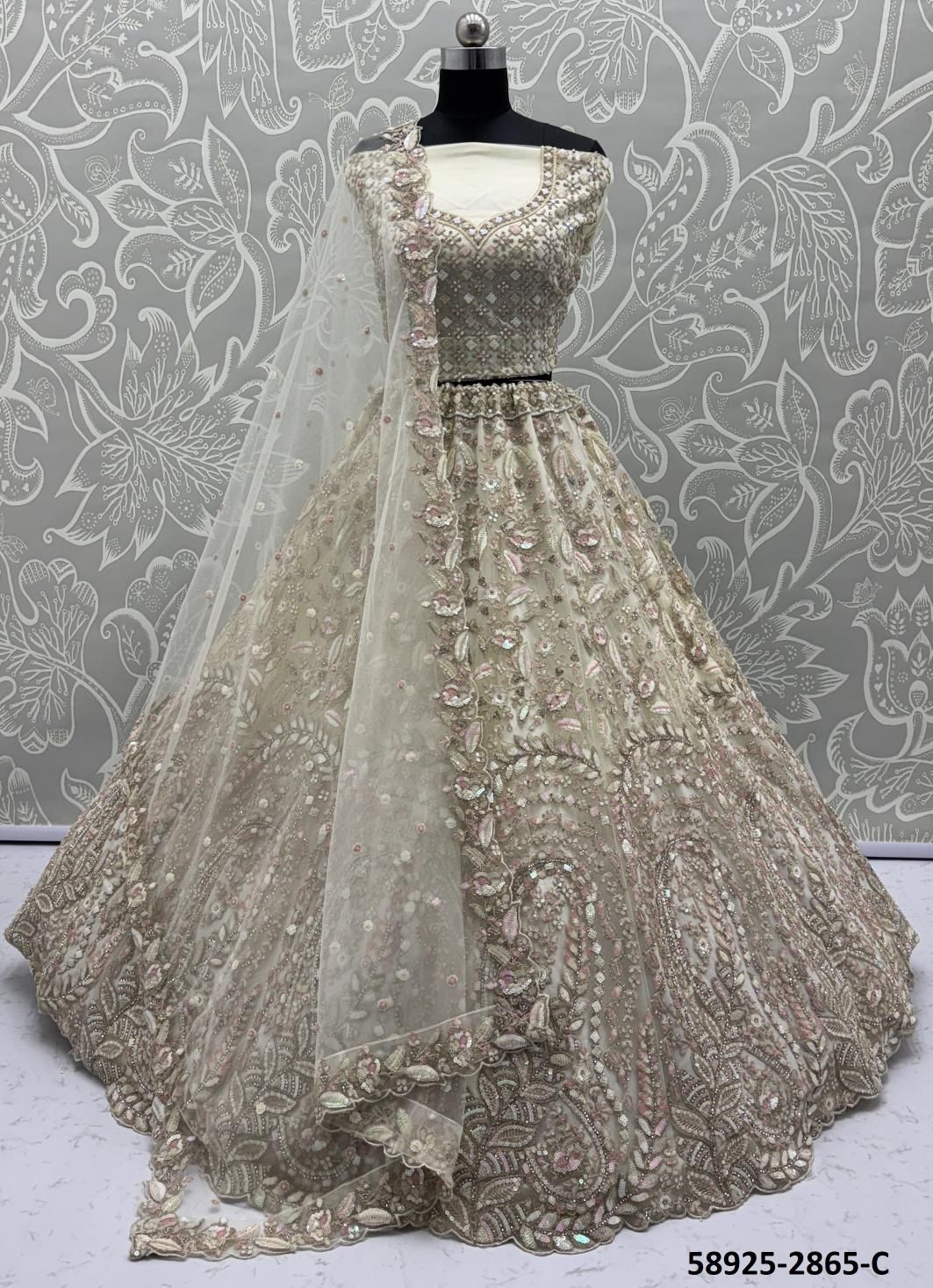 SERIES 2865 - 2866 - Catalog # 58925 (Set of 5 Semi-Stitched Lehengas) by Brand DESI MUSE