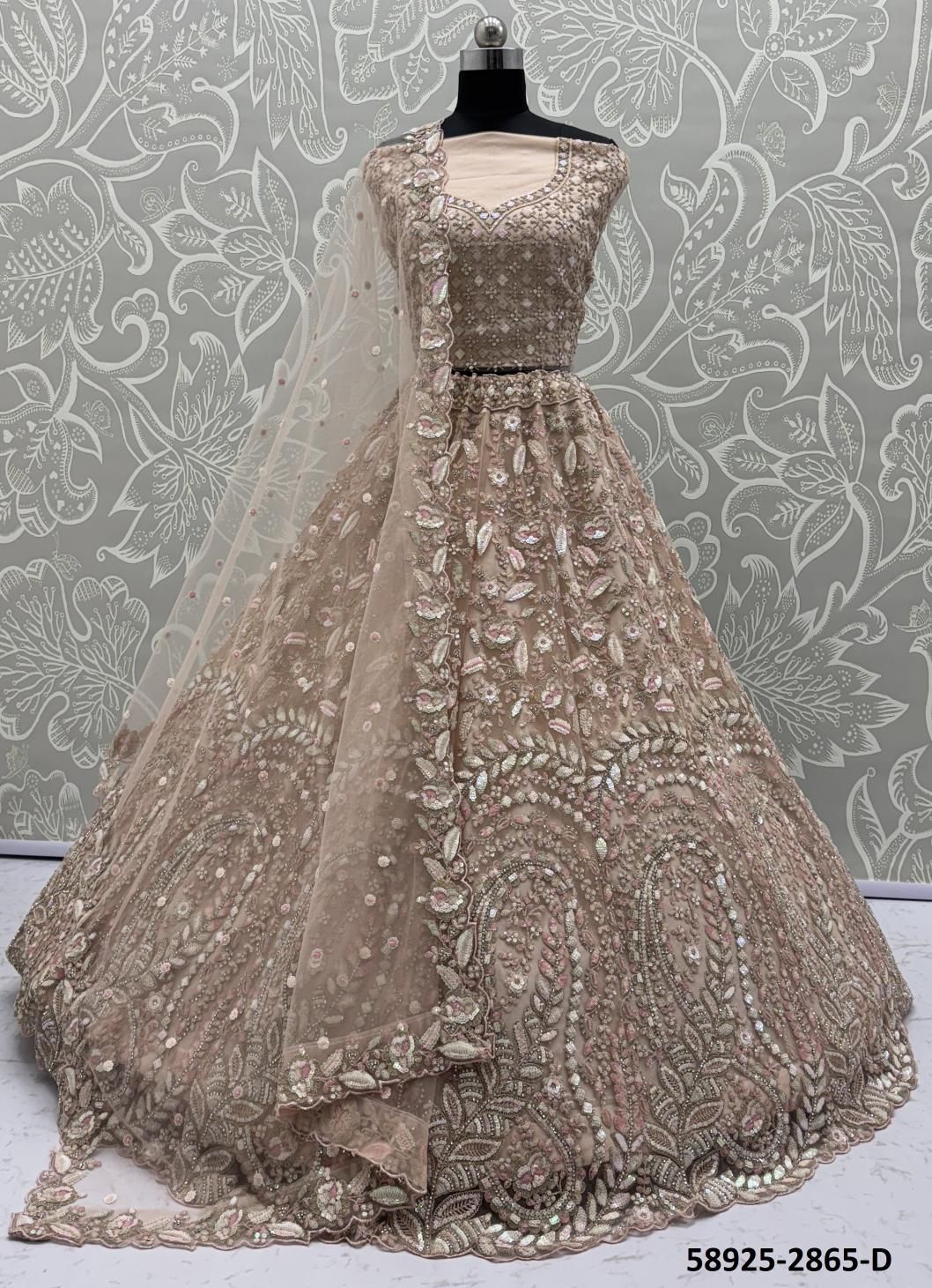 SERIES 2865 - 2866 - Catalog # 58925 (Set of 5 Semi-Stitched Lehengas) by Brand DESI MUSE