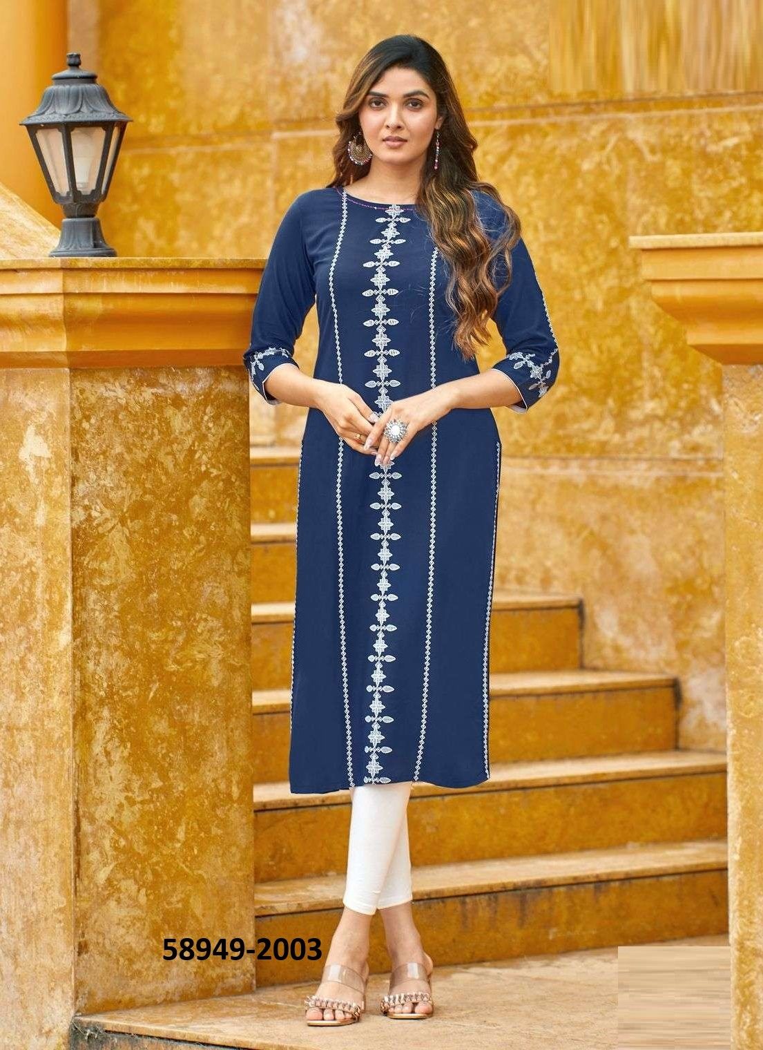SAAYRA - Catalog # 58949 (Set of 6 Readymade Women's Kurtis / Tops) by Brand MITTOO