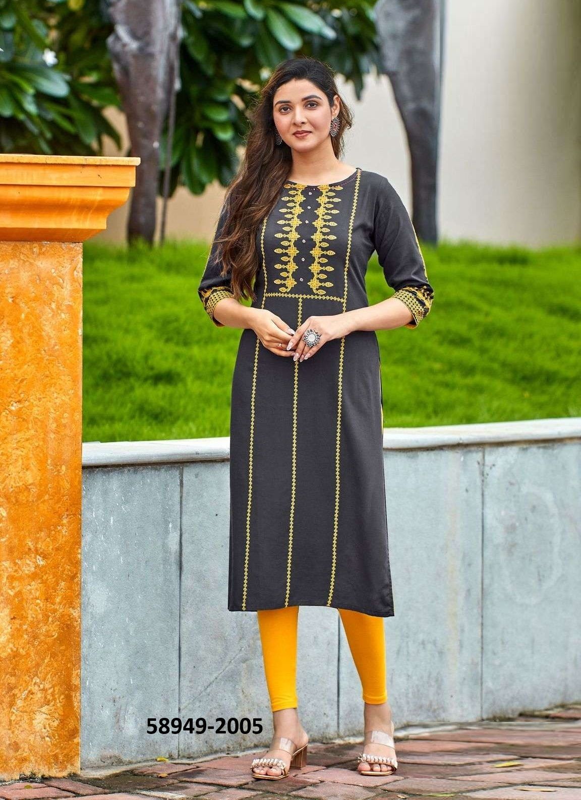 SAAYRA - Catalog # 58949 (Set of 6 Readymade Women's Kurtis / Tops) by Brand MITTOO