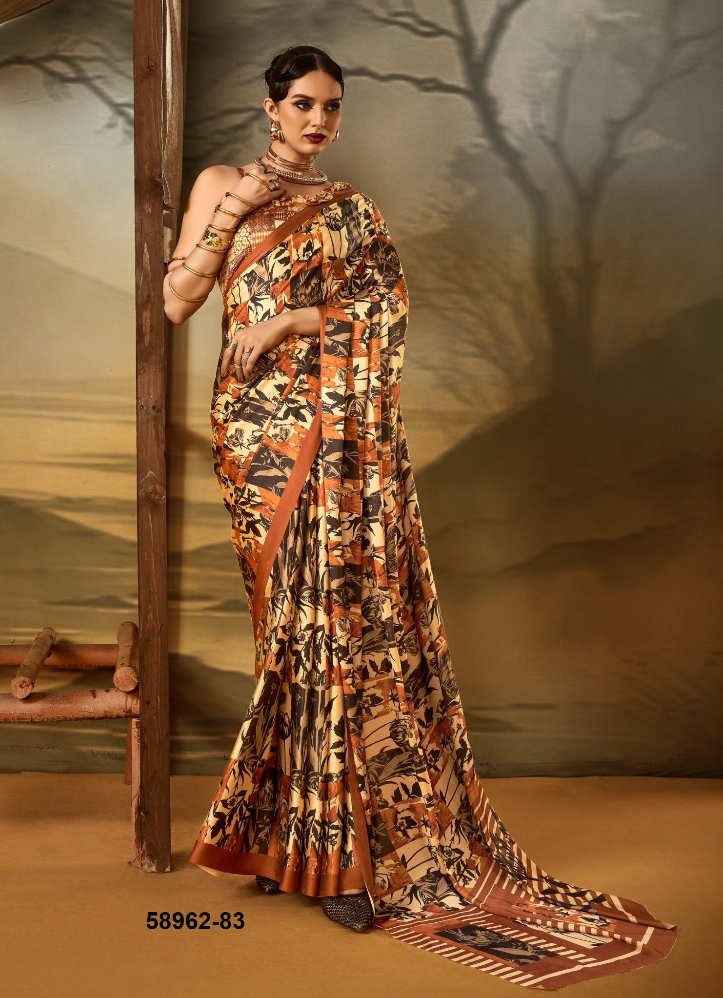 SATIN SILK - Catalog # 58962 (Set of 6 Sarees) by Brand RAJTEX FABRICS SATIN SILK - Catalog # 58962 (Set of 6 Sarees) by Brand RAJTEX FABRICS
