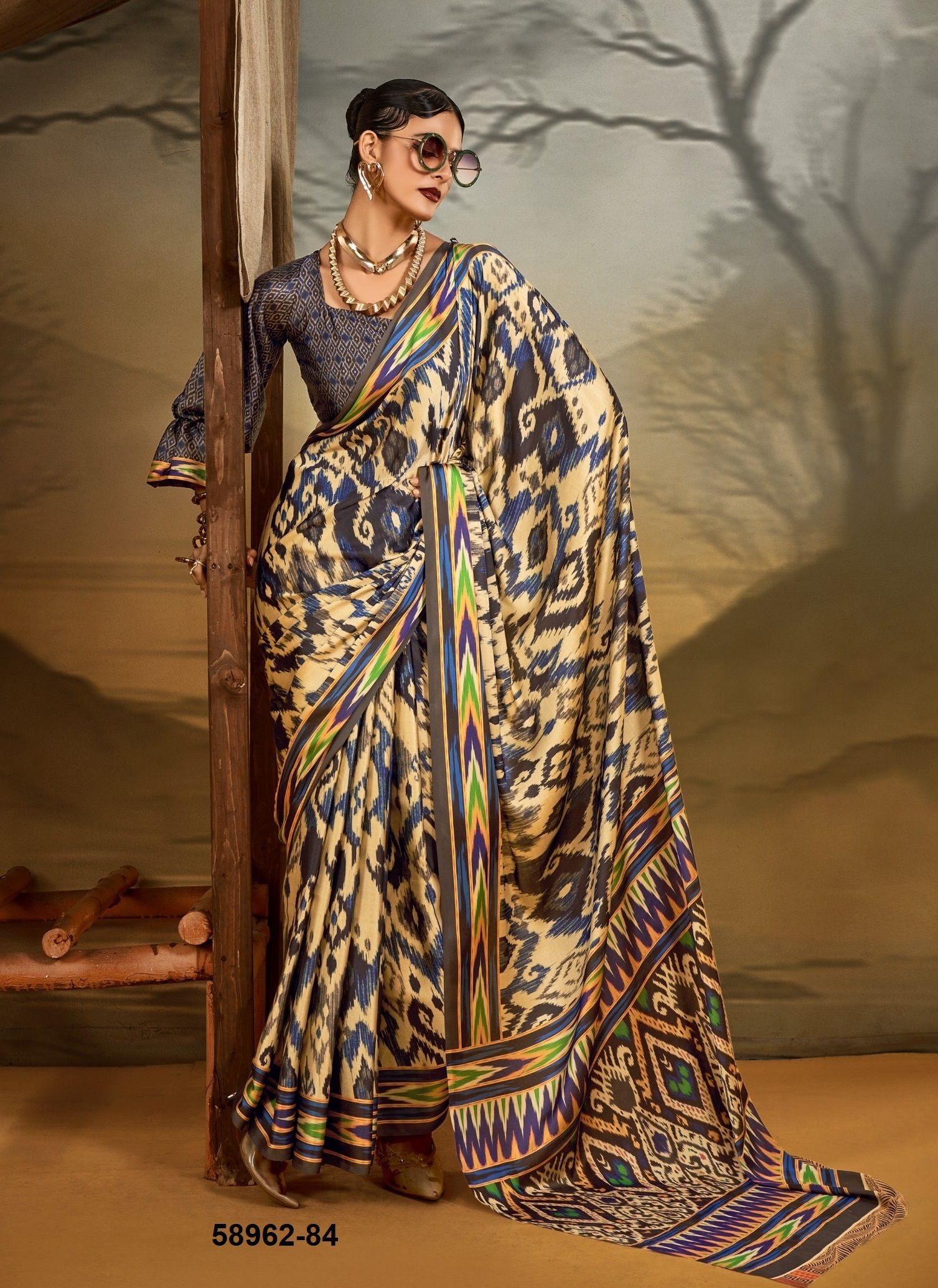 SATIN SILK - Catalog # 58962 (Set of 6 Sarees) by Brand RAJTEX FABRICS SATIN SILK - Catalog # 58962 (Set of 6 Sarees) by Brand RAJTEX FABRICS