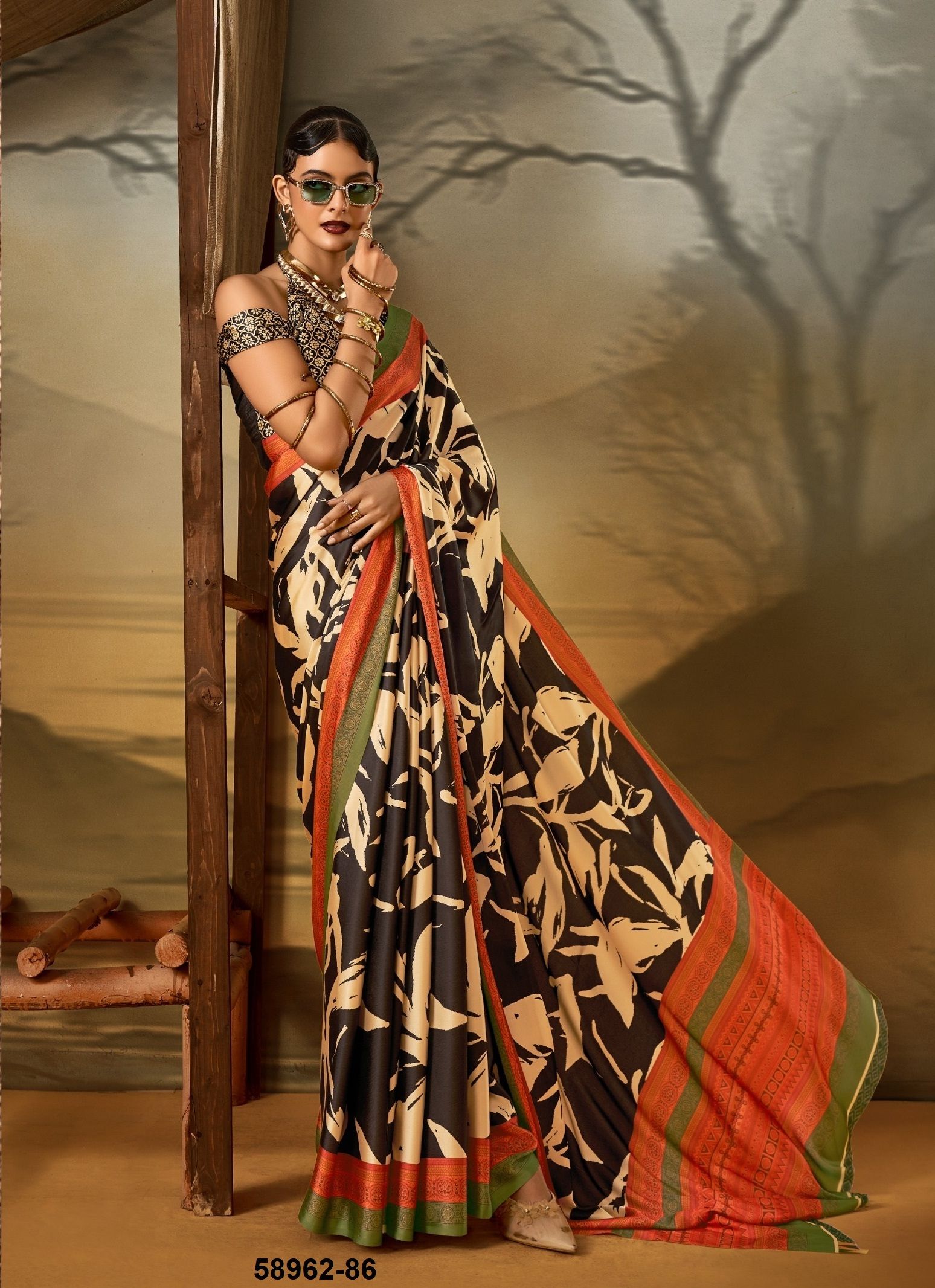 SATIN SILK - Catalog # 58962 (Set of 6 Sarees) by Brand RAJTEX FABRICS SATIN SILK - Catalog # 58962 (Set of 6 Sarees) by Brand RAJTEX FABRICS