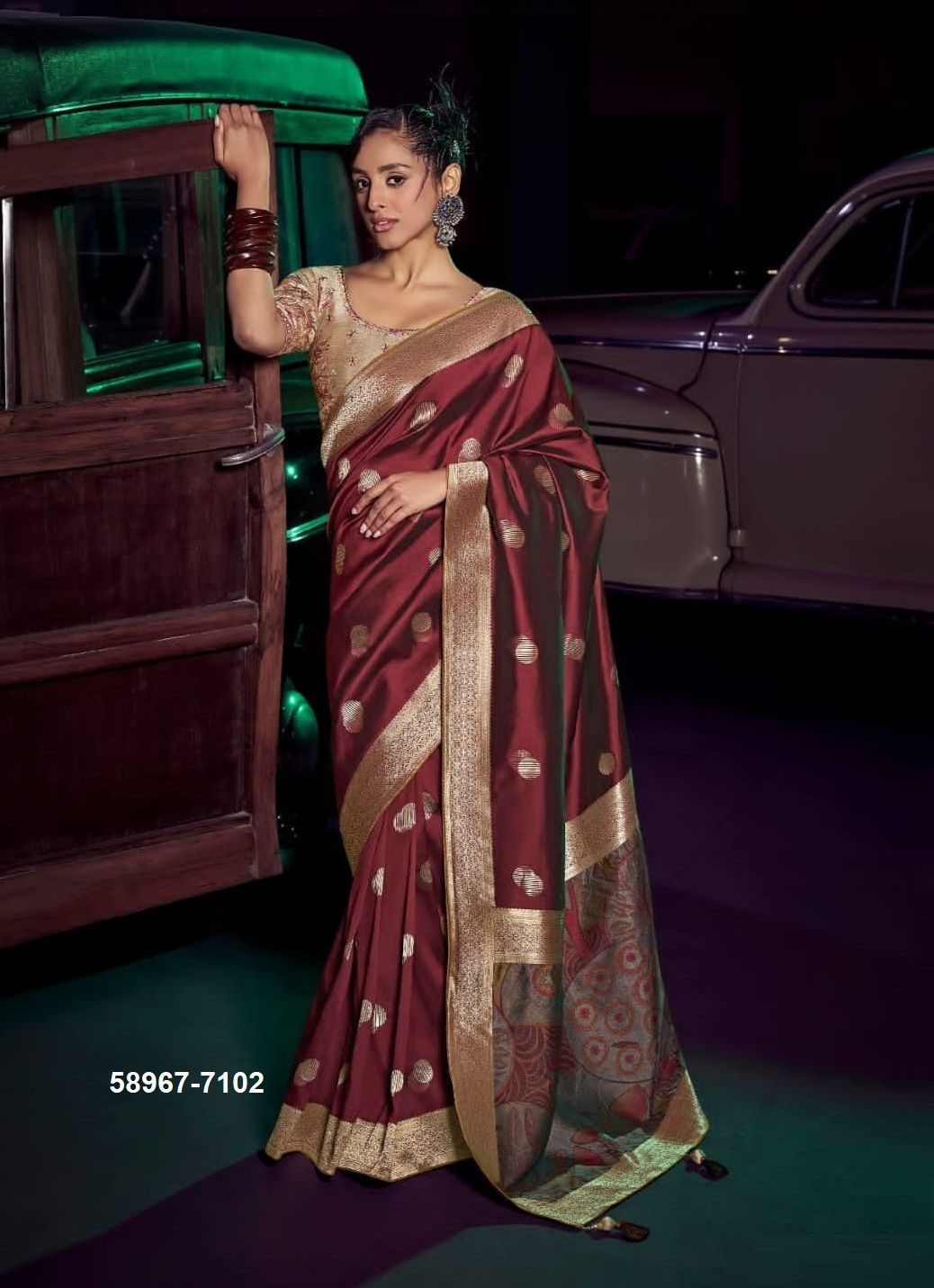 KAVISHA - Catalog # 58967 (Set of 6 Sarees) by Brand KIRA FASHIONS
