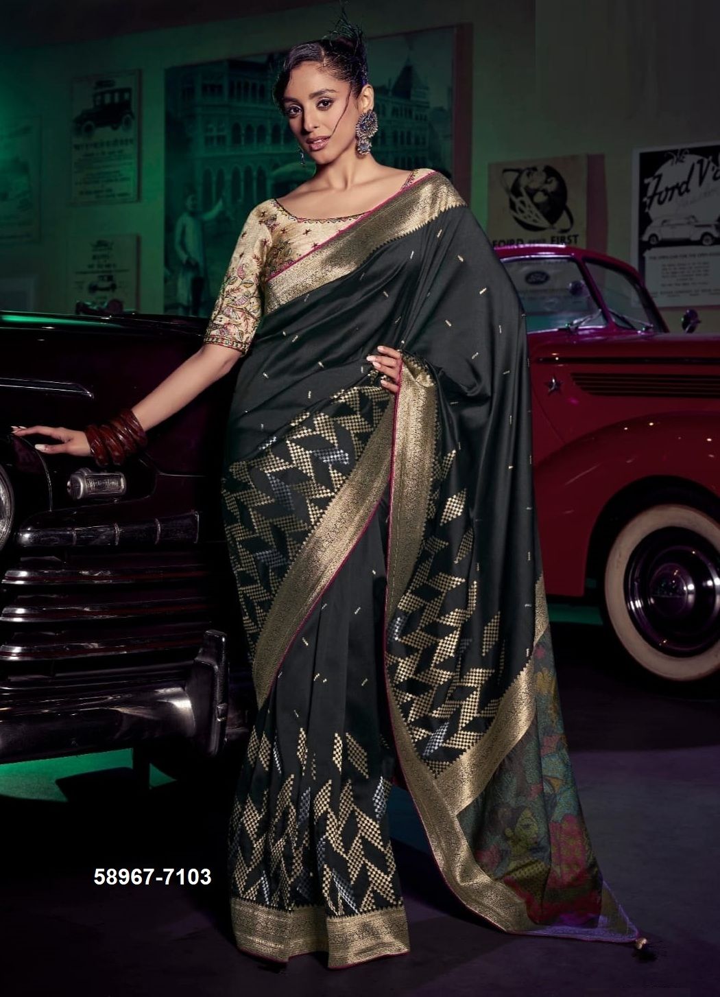 KAVISHA - Catalog # 58967 (Set of 6 Sarees) by Brand KIRA FASHIONS