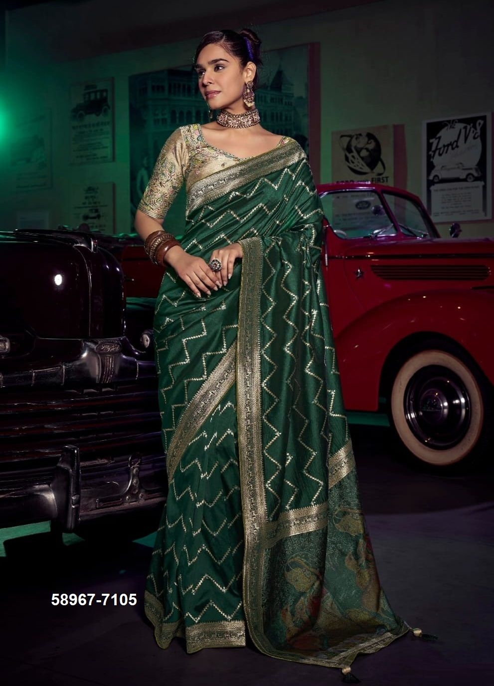 KAVISHA - Catalog # 58967 (Set of 6 Sarees) by Brand KIRA FASHIONS