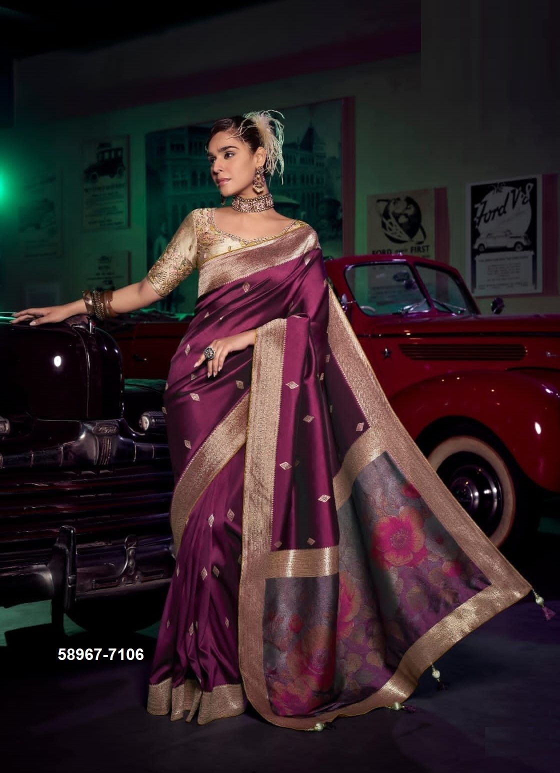 KAVISHA - Catalog # 58967 (Set of 6 Sarees) by Brand KIRA FASHIONS