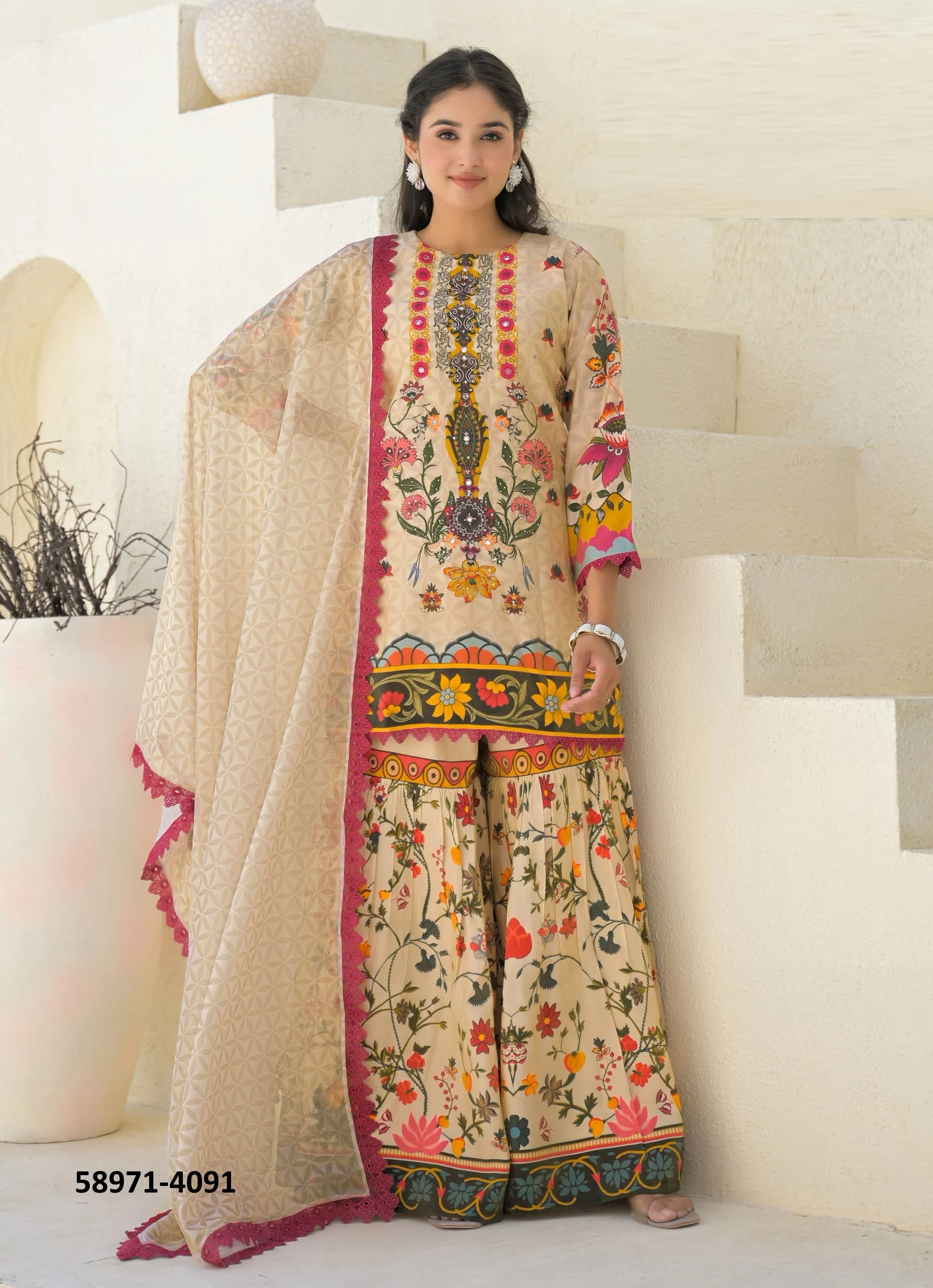 AFSANA VANYA GHARARA SUIT Catalog 58971 (Set of SIZE-SETS