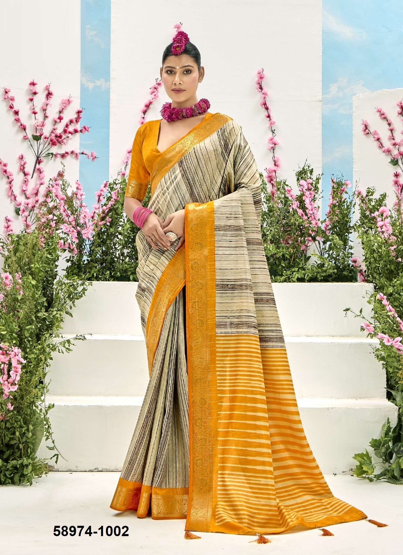 TASHIKA - Catalog # 58974 (Set of 6 Sarees) by Brand SHUBH SHREE CREATIONS