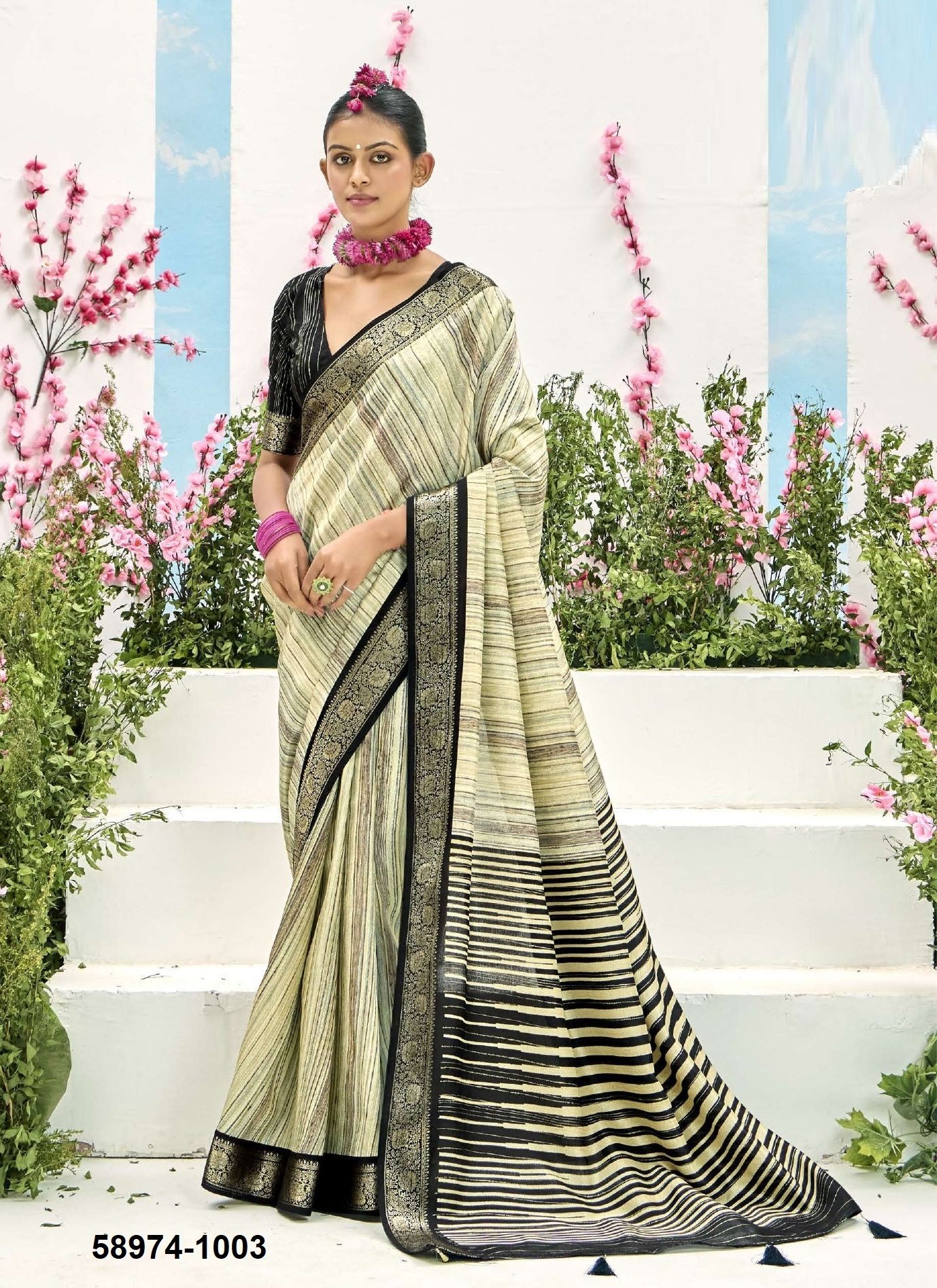 TASHIKA - Catalog # 58974 (Set of 6 Sarees) by Brand SHUBH SHREE CREATIONS