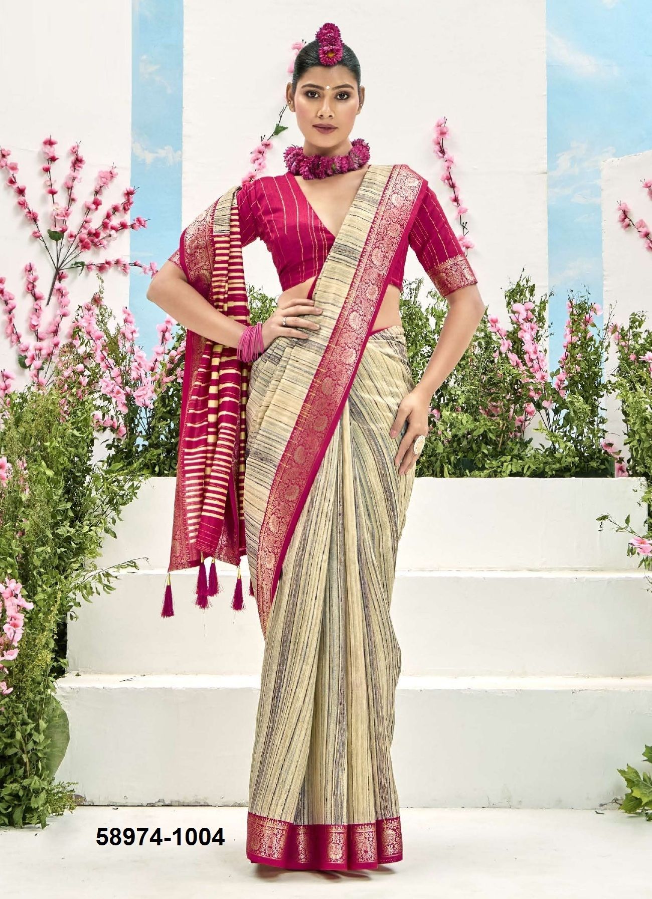 TASHIKA - Catalog # 58974 (Set of 6 Sarees) by Brand SHUBH SHREE CREATIONS