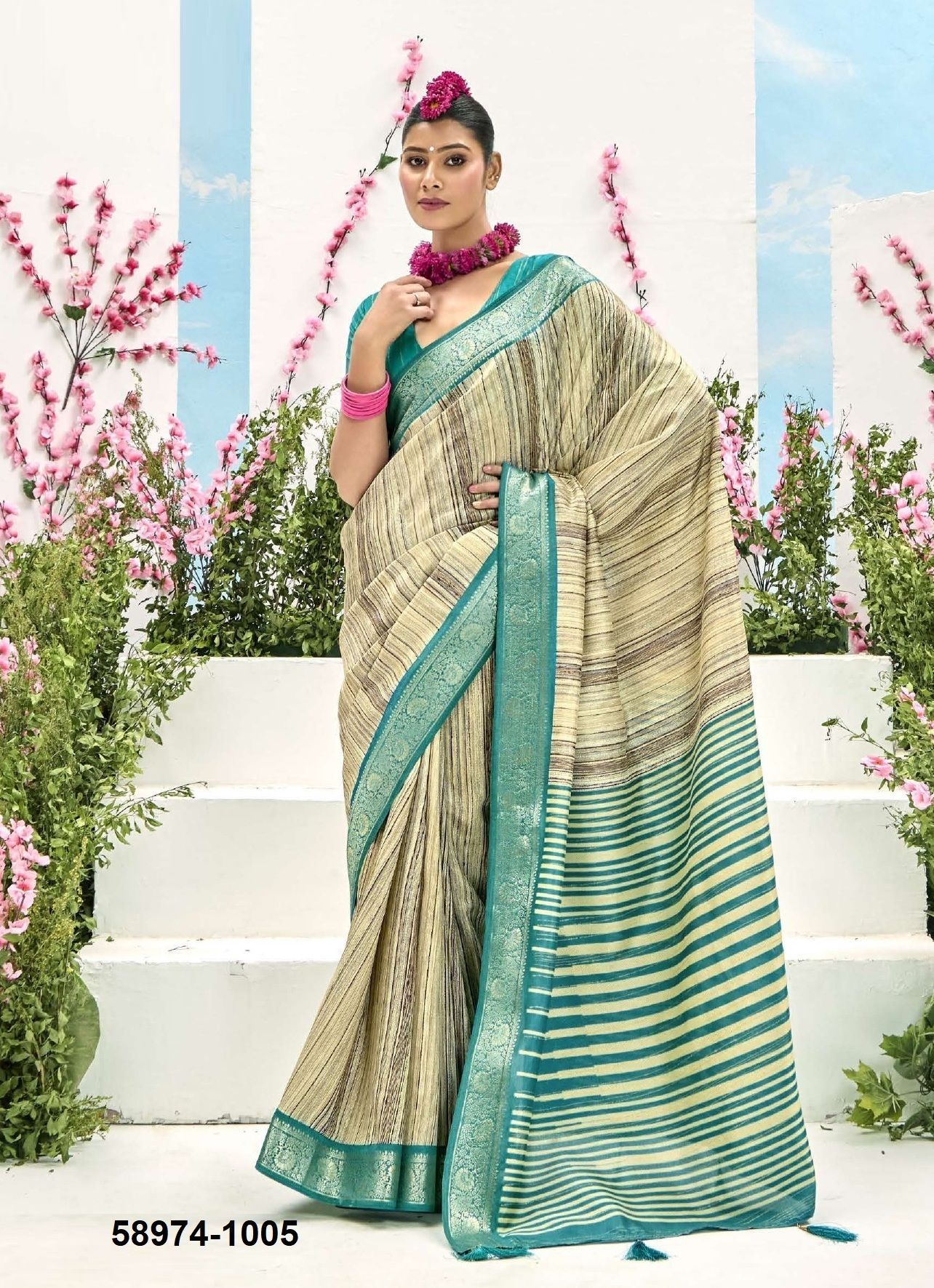 TASHIKA - Catalog # 58974 (Set of 6 Sarees) by Brand SHUBH SHREE CREATIONS