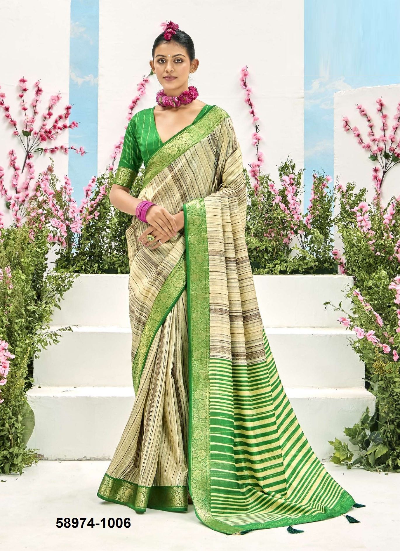 TASHIKA - Catalog # 58974 (Set of 6 Sarees) by Brand SHUBH SHREE CREATIONS