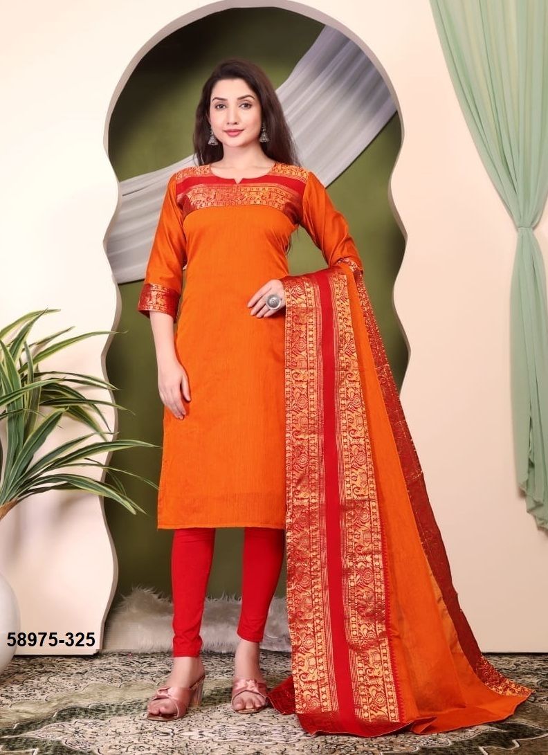 SILK AFFAIR 8 - Catalog # 58975 (Set of 10 Readymade Women's Kurtis / Tops) by Brand DESI MUSE