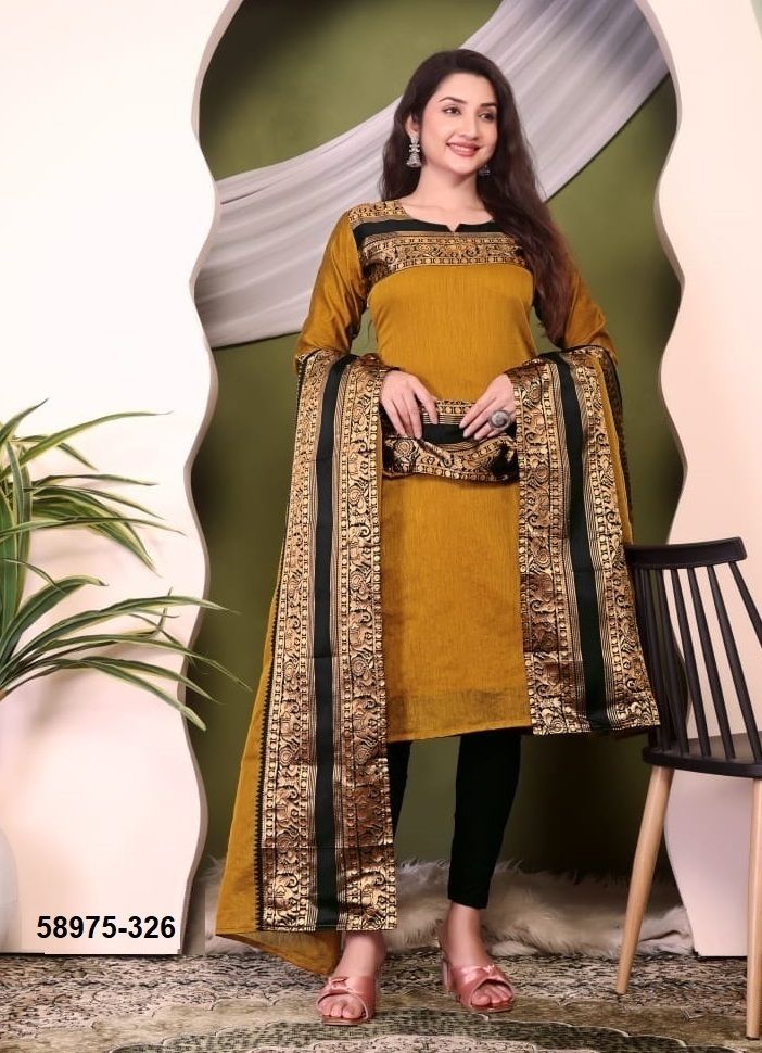 SILK AFFAIR 8 - Catalog # 58975 (Set of 10 Readymade Women's Kurtis / Tops) by Brand DESI MUSE