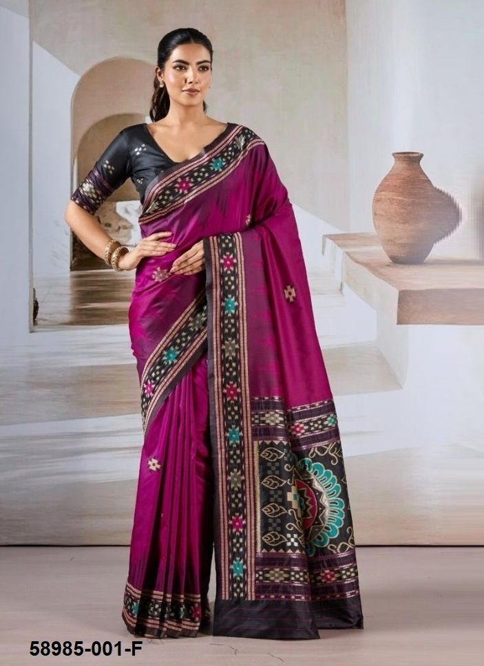 PURE PATOLA 1 - Catalog # 58985 (Set of 6 Sarees) by Brand RAJTEX FABRICS