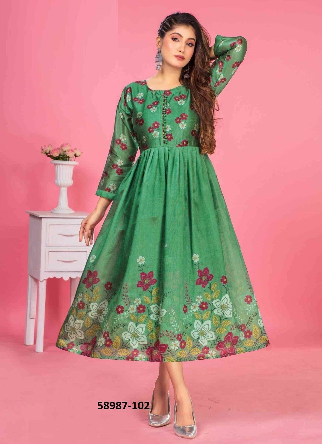 LIA - Catalog # 58987 (Set of 6 Readymade Women's Kurtis / Tops) by Brand DEE CEE