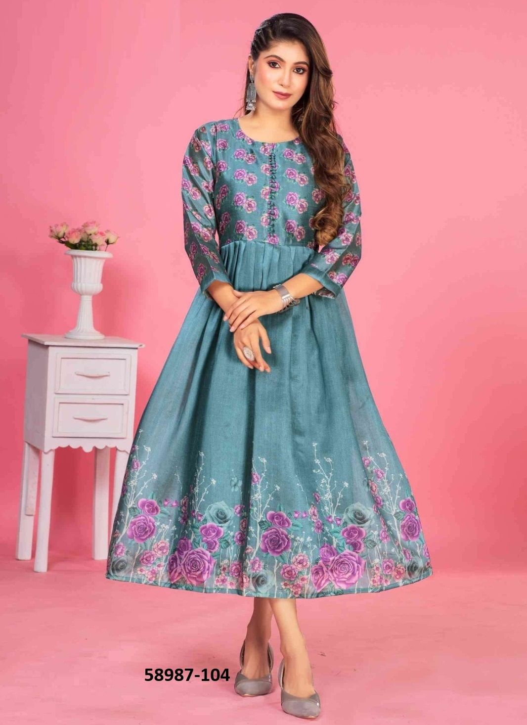 LIA - Catalog # 58987 (Set of 6 Readymade Women's Kurtis / Tops) by Brand DEE CEE