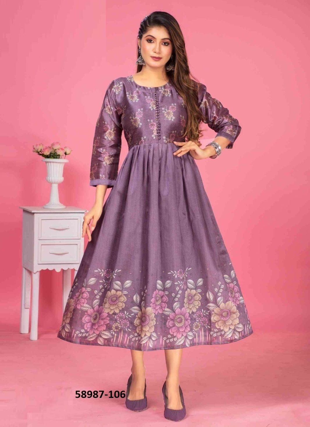 LIA - Catalog # 58987 (Set of 6 Readymade Women's Kurtis / Tops) by Brand DEE CEE
