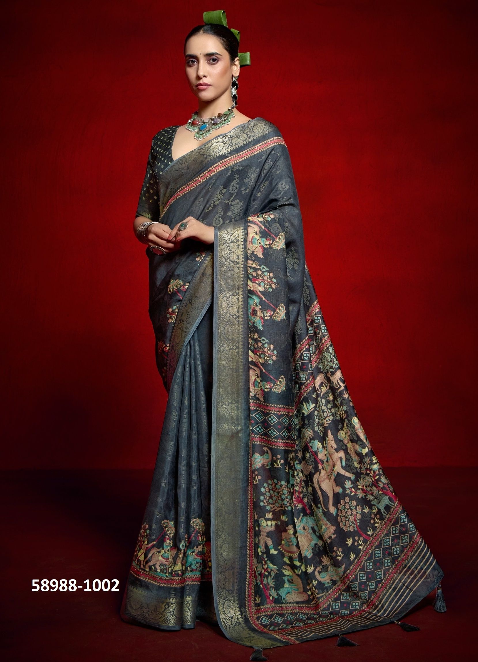 OJJAS - Catalog # 58988 (Set of 6 Sarees) by Brand SHUBH SHREE CREATIONS