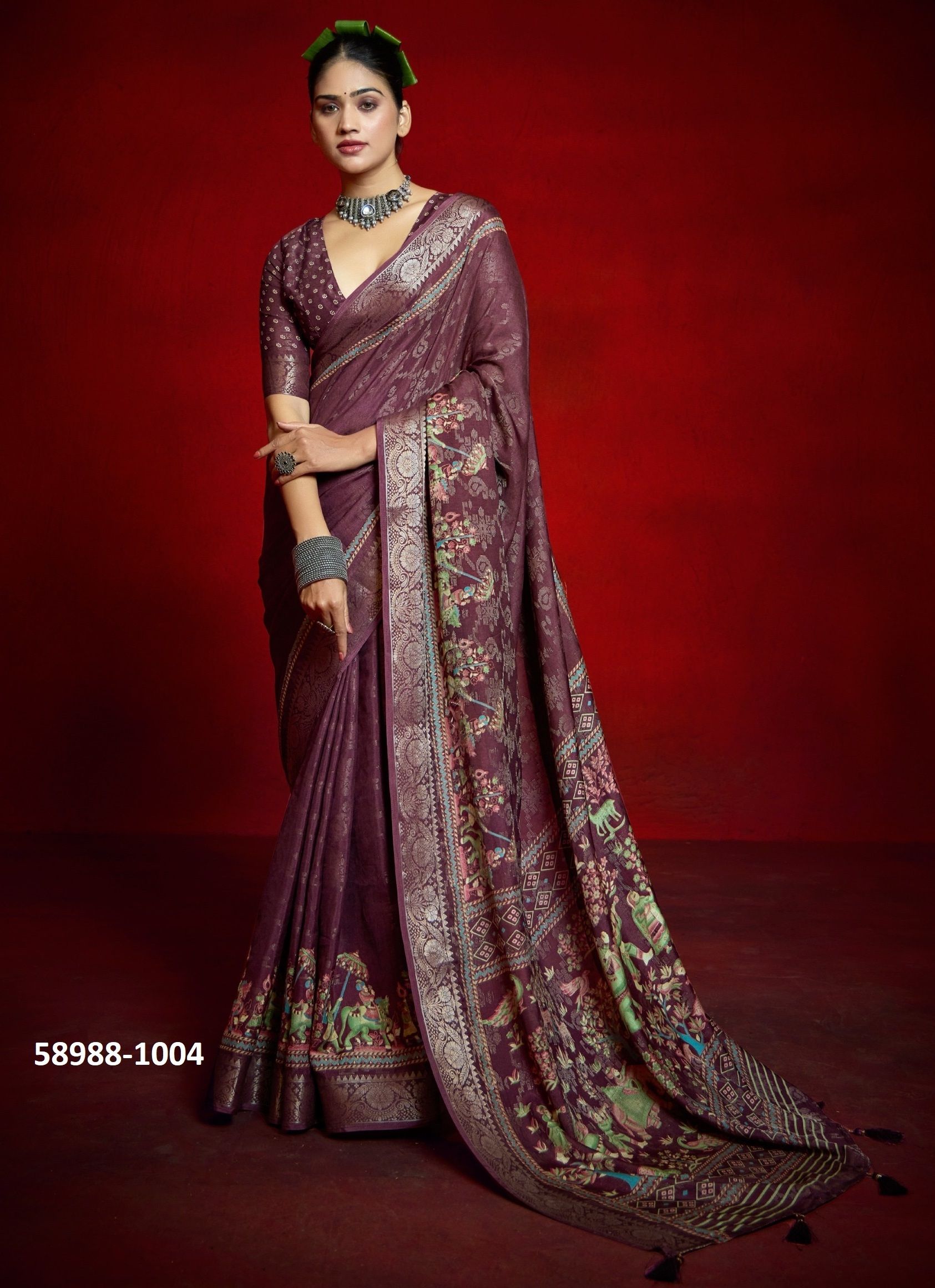 OJJAS - Catalog # 58988 (Set of 6 Sarees) by Brand SHUBH SHREE CREATIONS