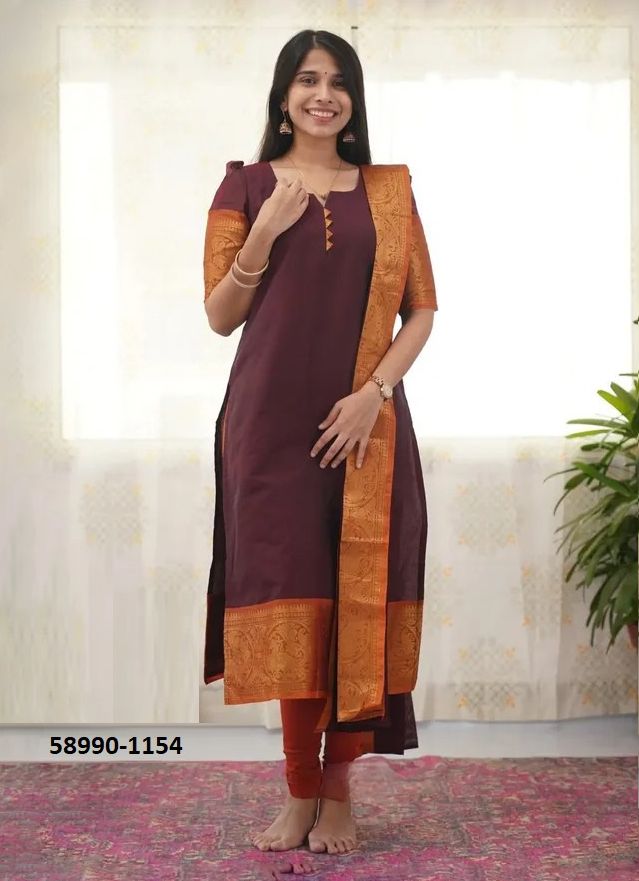 SILK AFFAIR 4 - Catalog # 58990 (Set of 3 Readymade Women's Kurtis / Tops) by Brand DESI MUSE