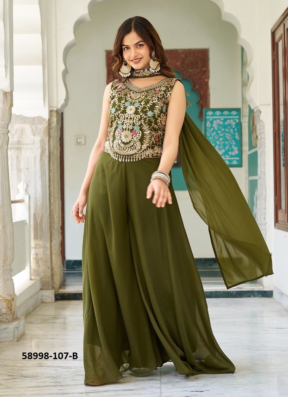 SERIES 107 - Catalog # 58998 (Set of 2 Indo-Western Outfits) by Brand DESI MUSE