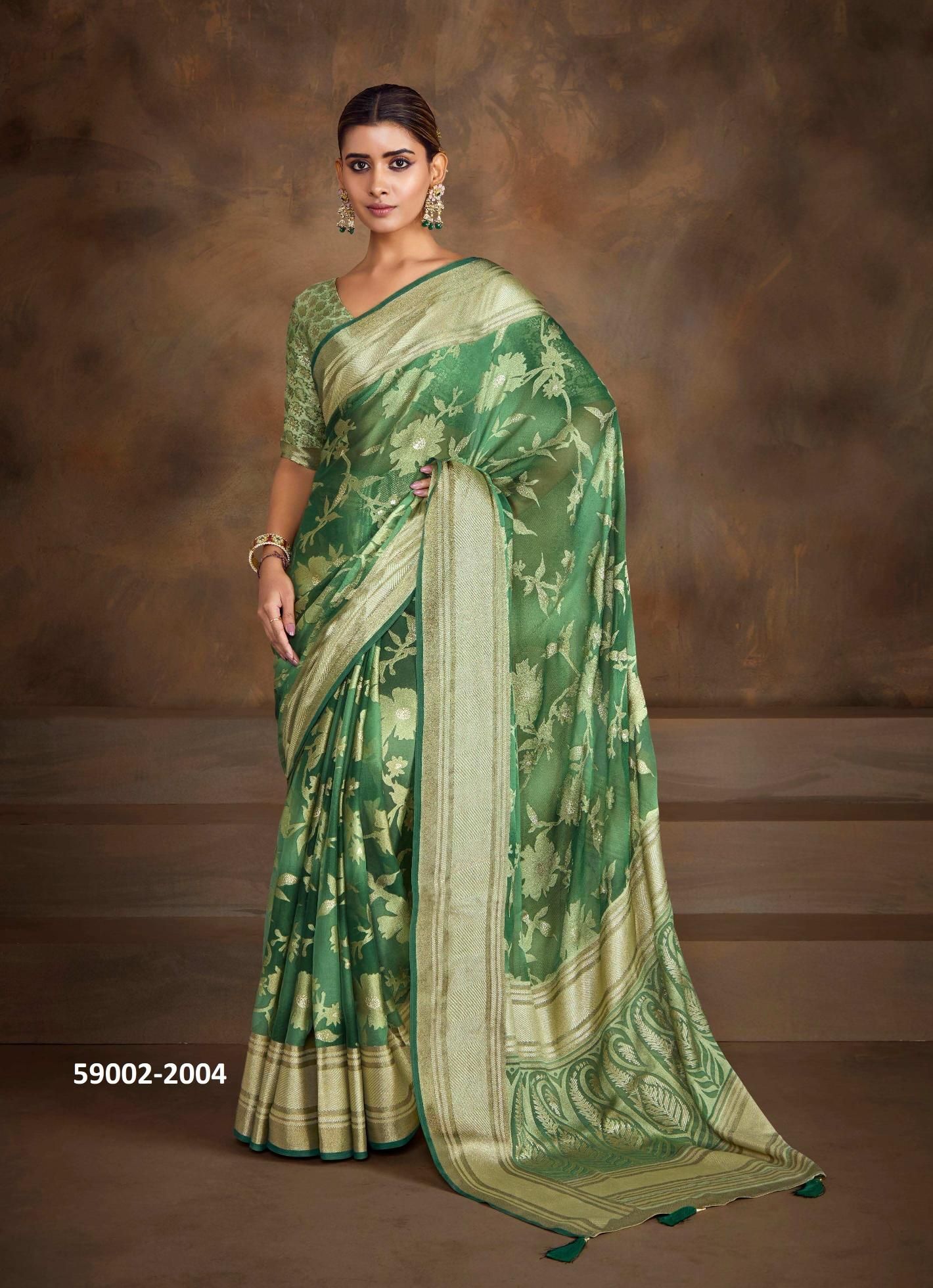 SHAGUN 2 - Catalog # 59002 (Set of 6 Sarees) by Brand SHUBH SHREE CREATIONS