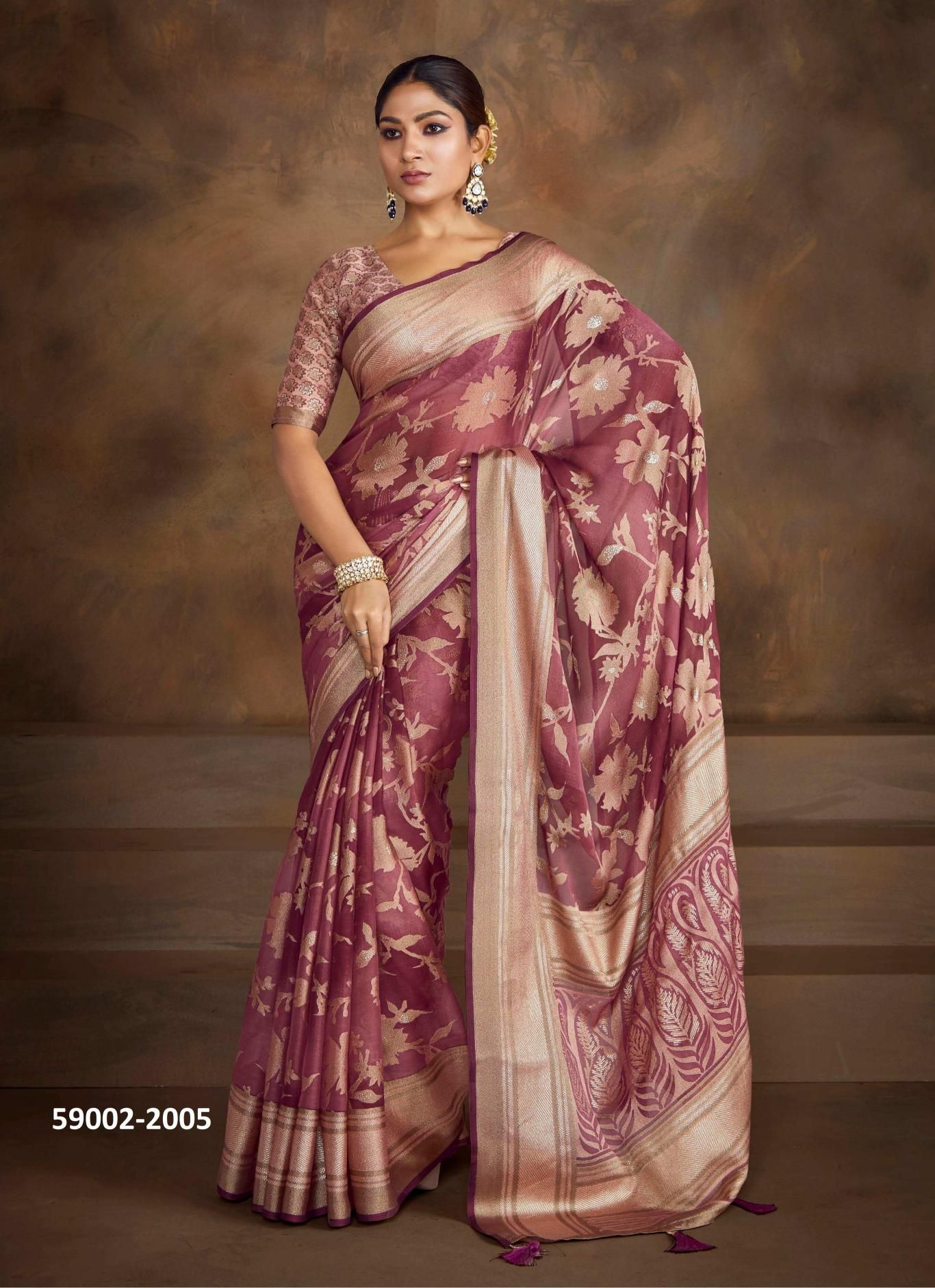 SHAGUN 2 - Catalog # 59002 (Set of 6 Sarees) by Brand SHUBH SHREE CREATIONS