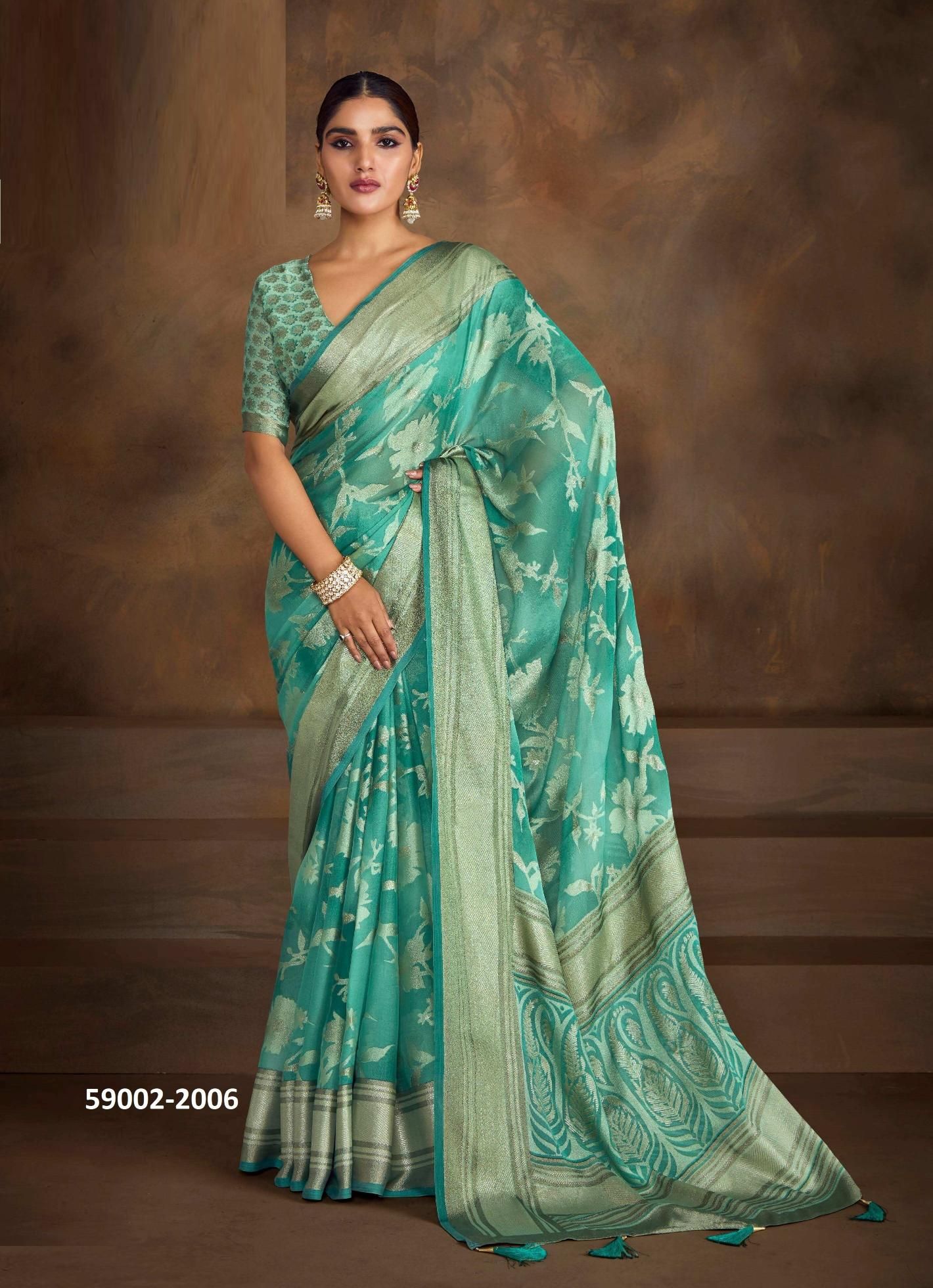 SHAGUN 2 - Catalog # 59002 (Set of 6 Sarees) by Brand SHUBH SHREE CREATIONS