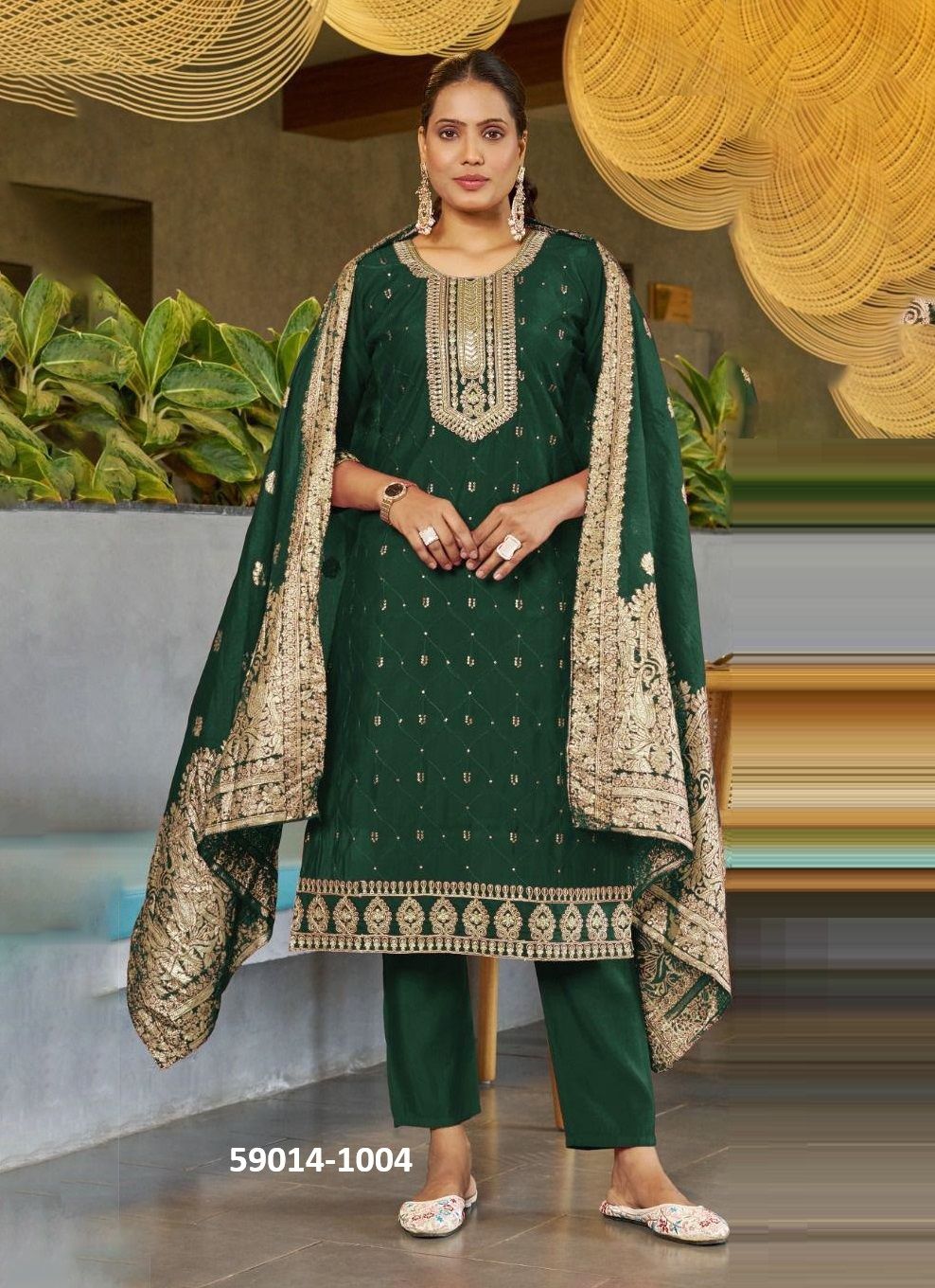STAR FISH - Catalog # 59014 (Set of 4 Readymade Salwar Suits) by Brand BLUE HILLS