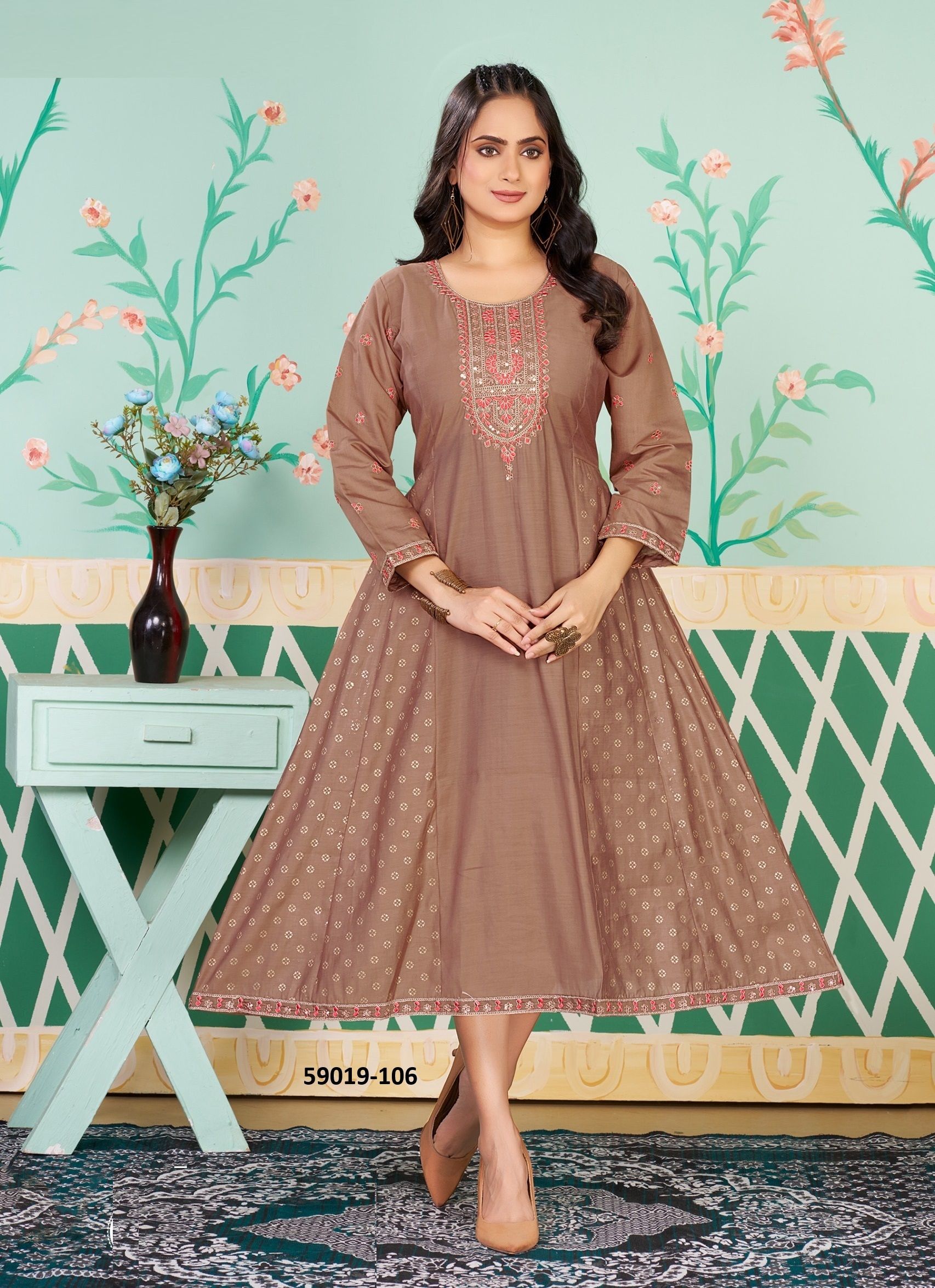 RYNA - Catalog # 59019 (Set of 6 Readymade Women's Kurtis / Tops) by Brand DEE CEE