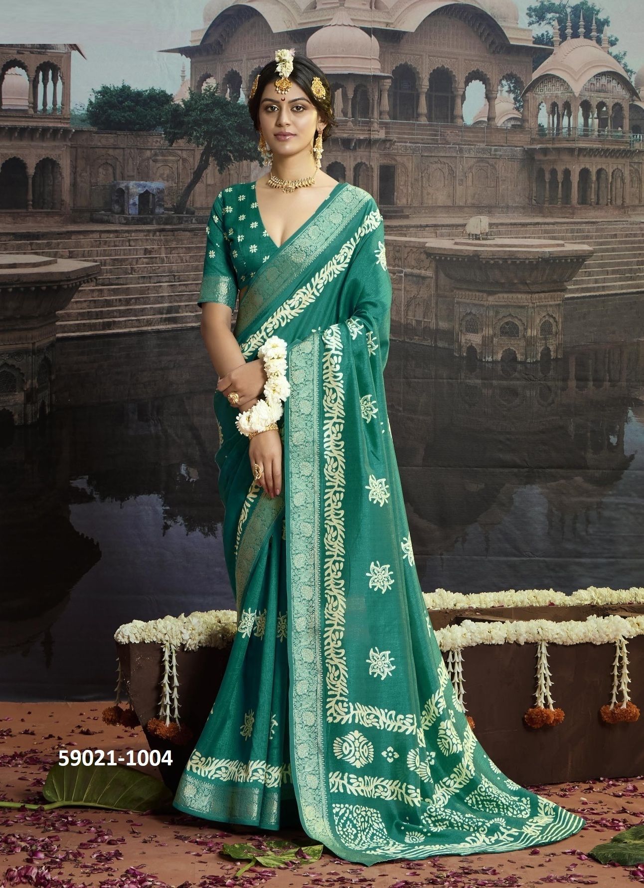 SHYNEE 1 - Catalog # 59021 (Set of 4 Sarees) by Brand SHUBH SHREE CREATIONS