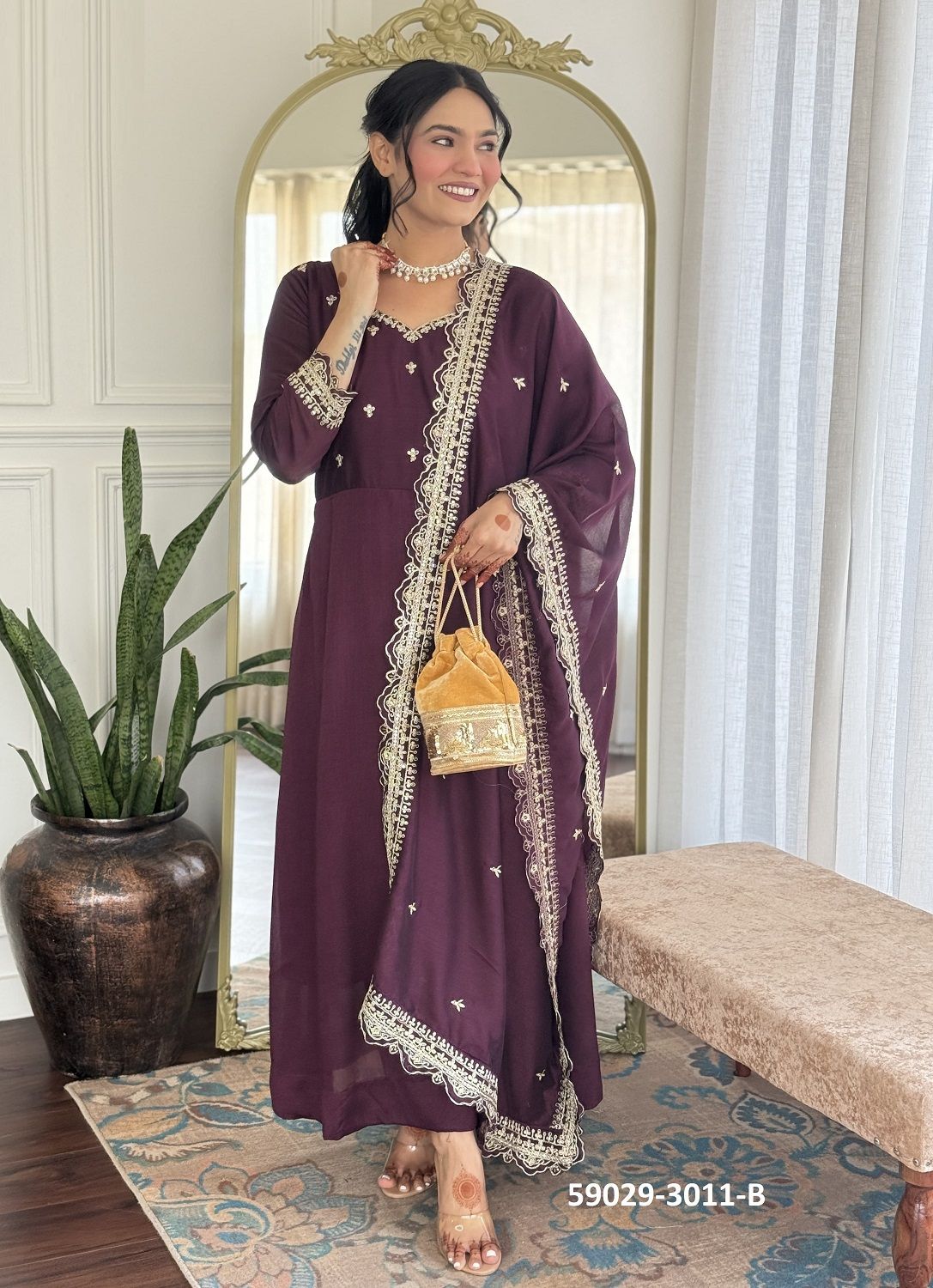 SERIES 3011 - Catalog # 59029 (Set of 2 Readymade Salwar Suits) by Brand DESI MUSE