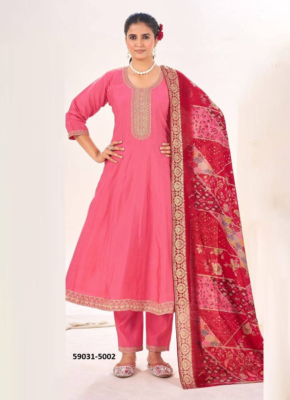 SENORITA - Catalog # 59031 (Set of 4 Readymade Salwar Suits) by Brand BLUE HILLS