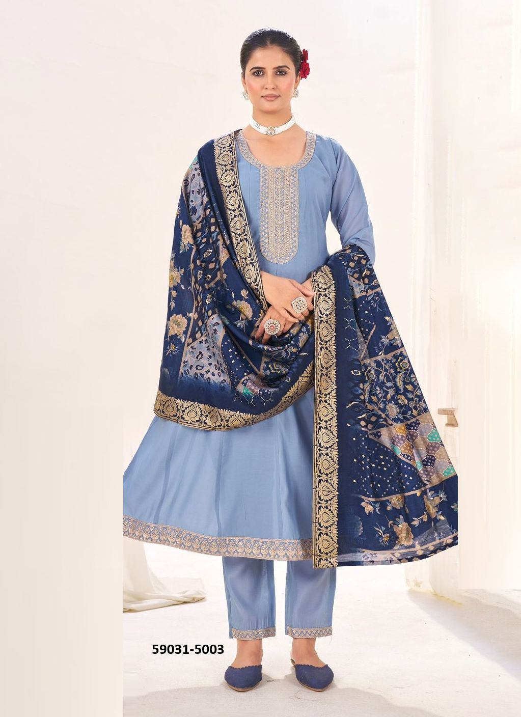 SENORITA - Catalog # 59031 (Set of 4 Readymade Salwar Suits) by Brand BLUE HILLS