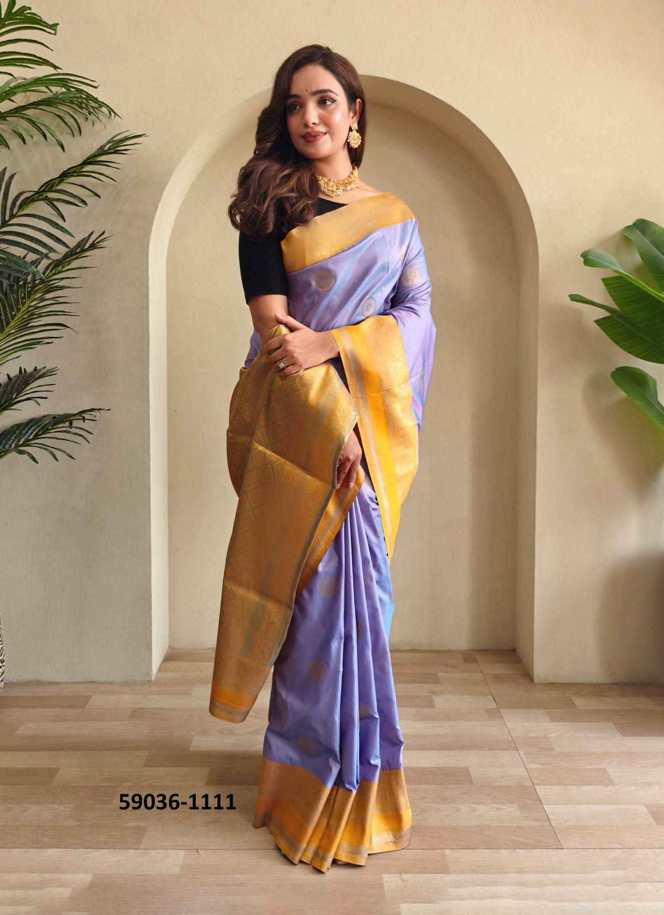 GOLD COIN - Catalog # 59036 (Set of 7 Sarees) by Brand DESI MUSE