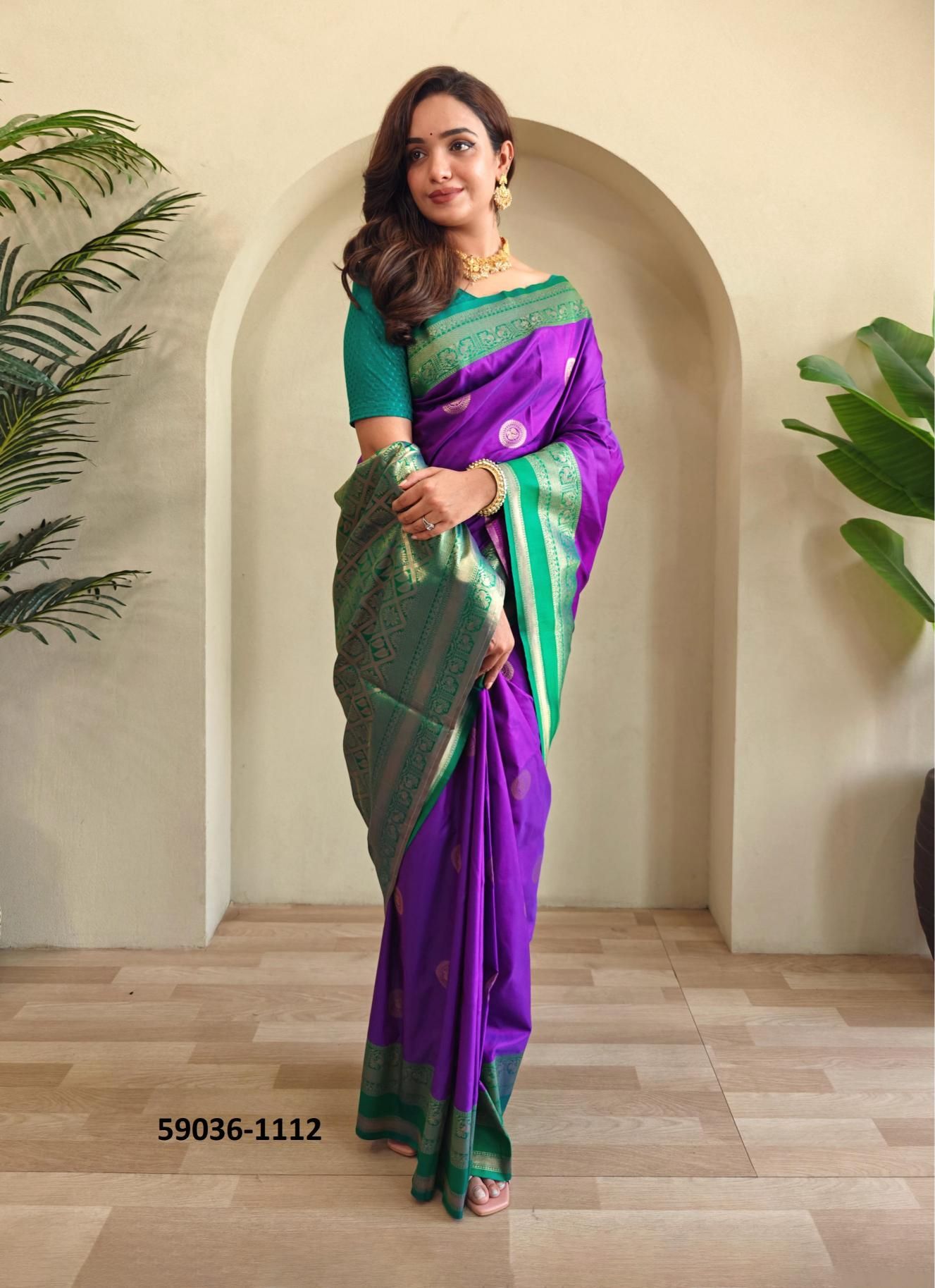 GOLD COIN - Catalog # 59036 (Set of 7 Sarees) by Brand DESI MUSE
